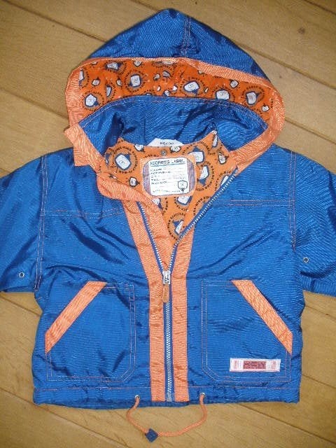 HEMA jack jas kobalt blauw met oranje maat 86 - 92, Ophalen of Verzenden, Zo goed als nieuw, Jasje, Hema