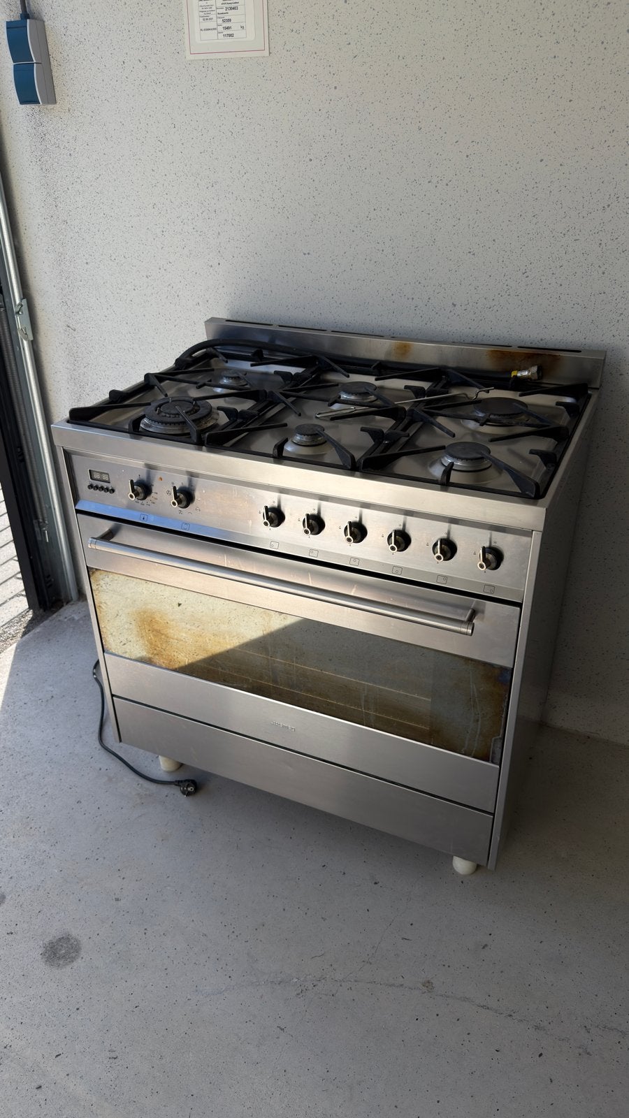 Smeg gasfornuis 6 pits - 90cm - moet nu weg, Ophalen, Gebruikt