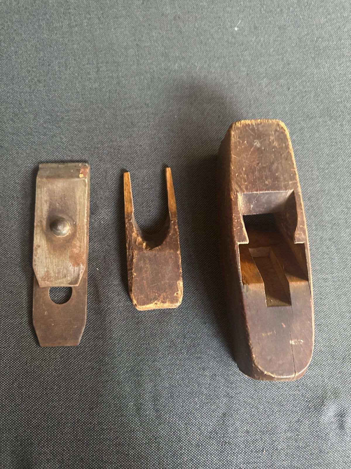 Authentieke oude houten schaaf met metalen onderdelen, Ophalen of Verzenden