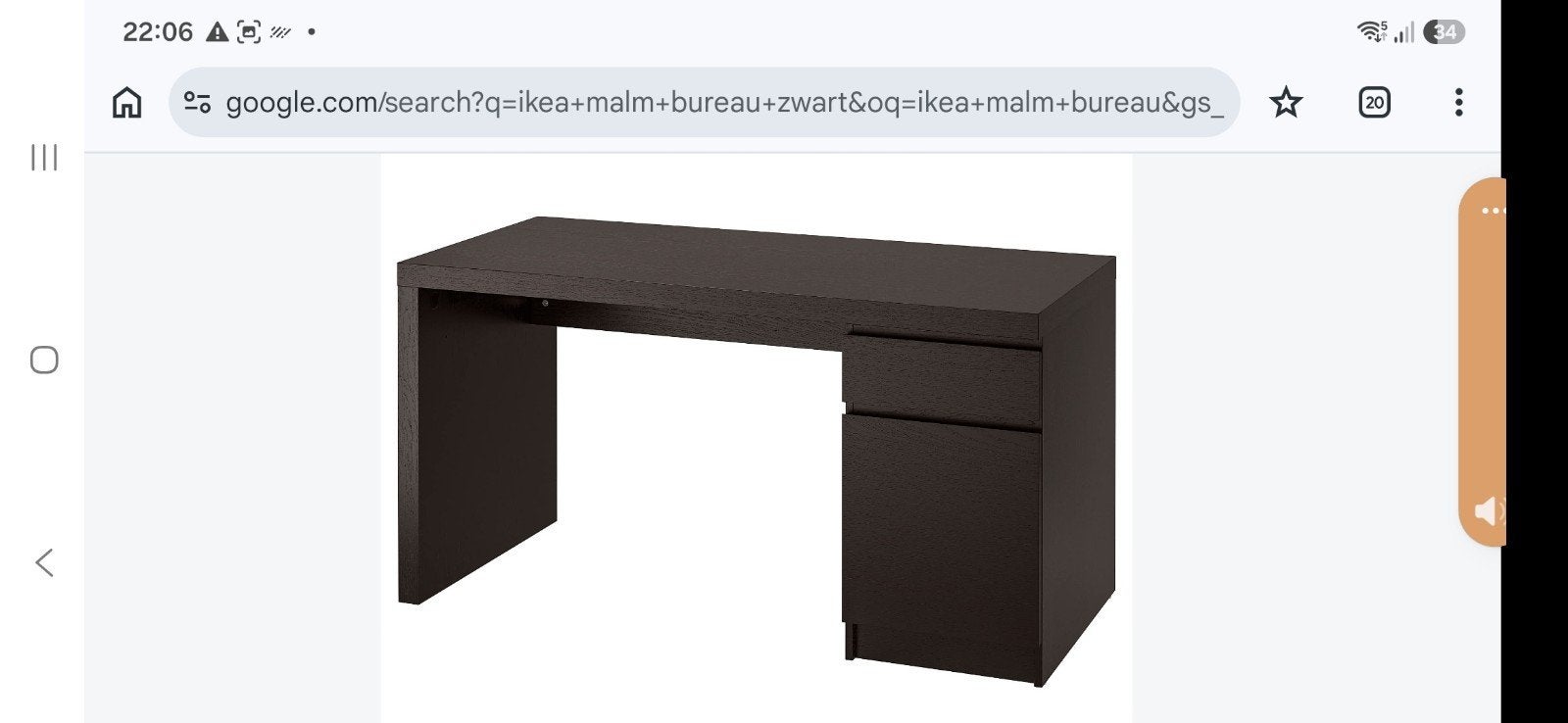 zgan ikea malm bureau 140x65 cm, Huis en Inrichting, Bureaus, Ophalen, Zo goed als nieuw