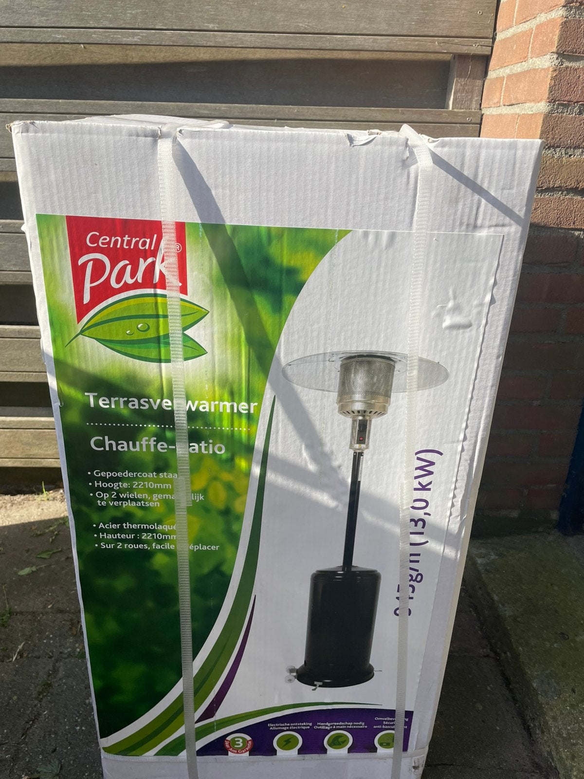 GLOED NIEUW IN DOOS GROTE terras GAS HEATER, Ophalen, Nieuw, Waterbestendig, Vloer