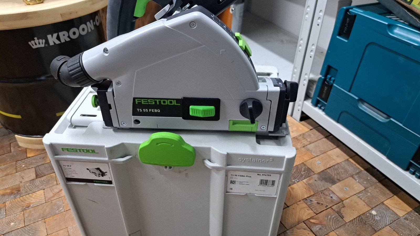 Festool TS 55 FEBQ invalzaag met geleiderails, Ophalen, Invalzaag, 600 tot 1200 watt, Zo goed als nieuw