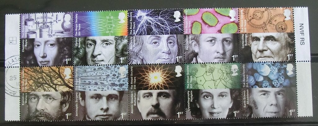 Royal society set in blok van 10, gest, Ophalen of Verzenden, Gestempeld