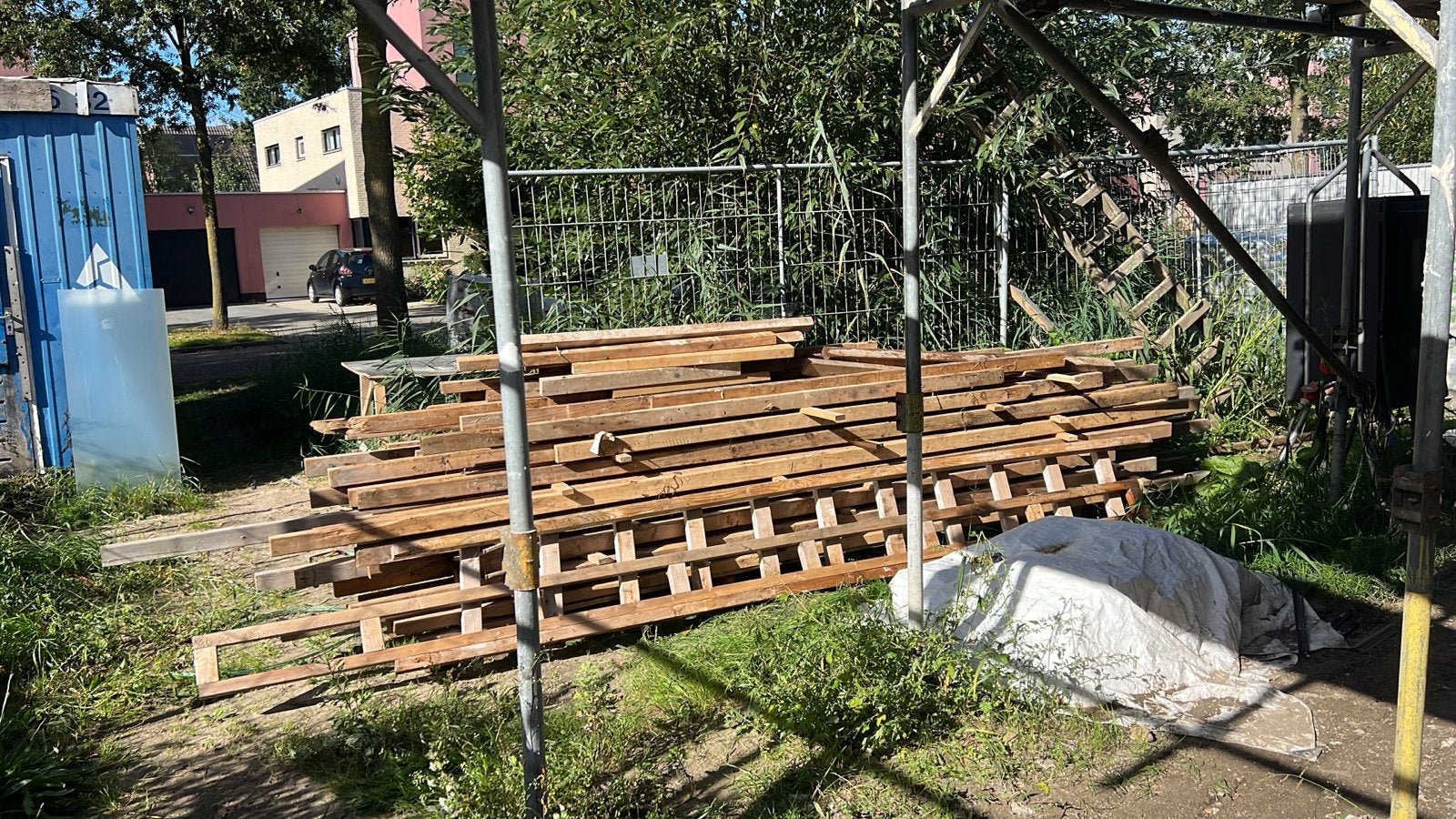 houten balken 5x7, Ophalen, Gebruikt, Balk, Vuren