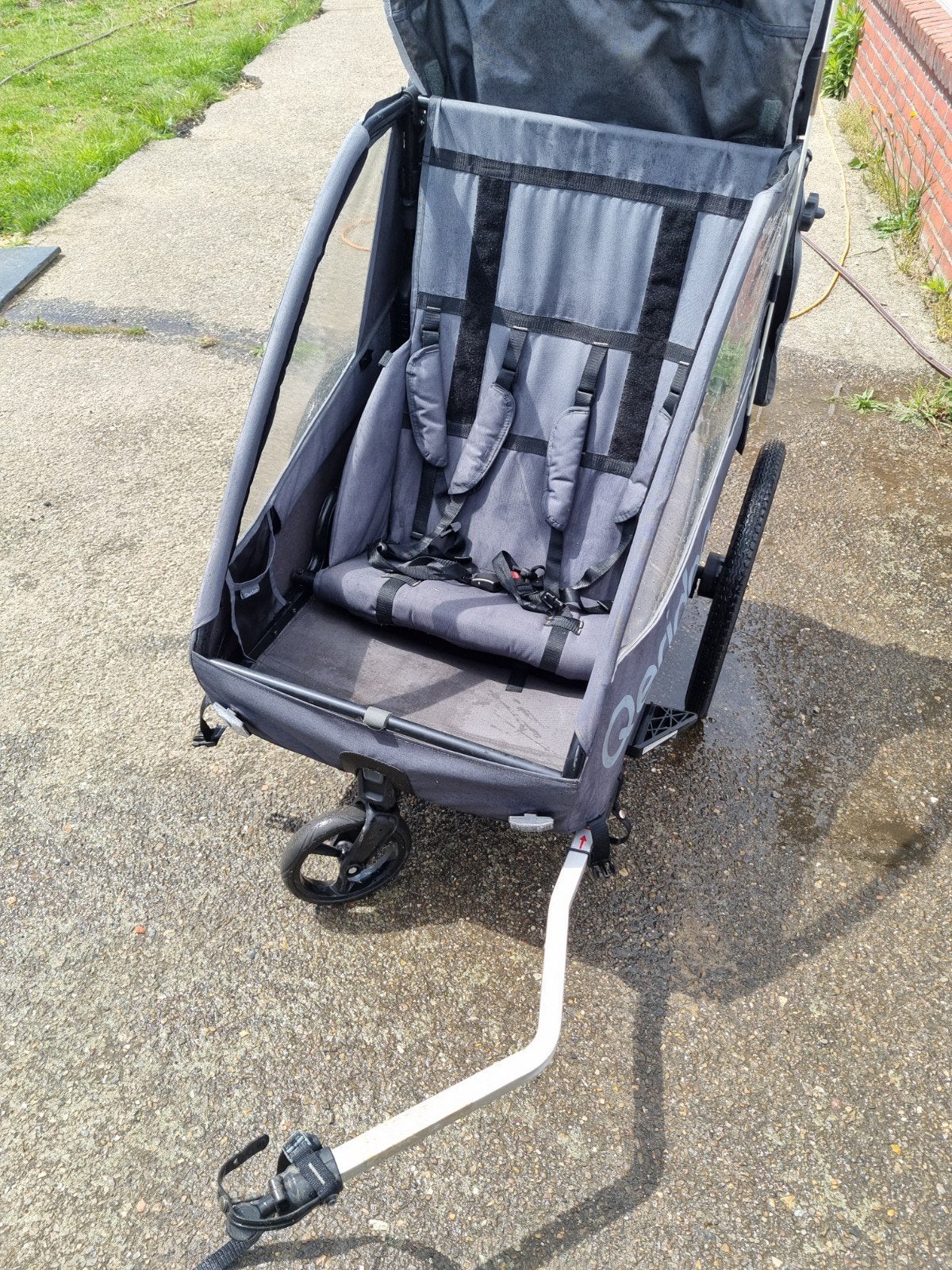 Qeridoo QUPA 2 Kinderkar - Fietskar en wandelwagen, Gebruikt, Opvouwbaar, Ophalen of Verzenden, Kinderkar