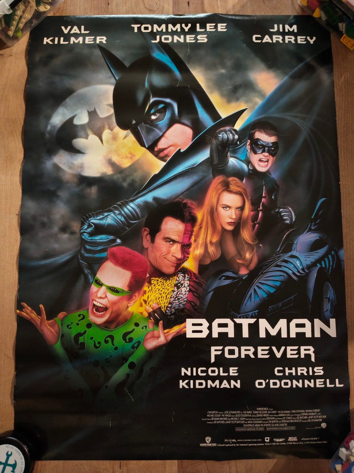 Originele Batman Forever Filmposter - Dubbelzijdig, Ophalen, A1 t/m A3, Film en Tv, Rechthoekig Staand