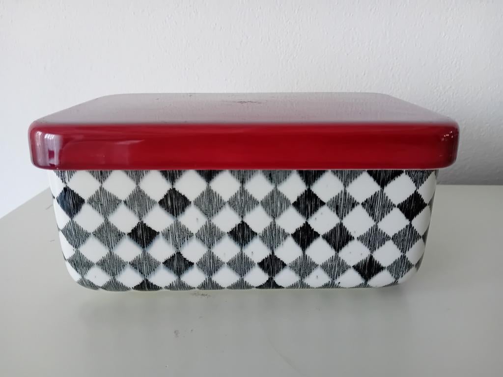 Rorstrand Red Top botervloot met deksel Marianne Westman, Overige typen, Ophalen of Verzenden, Zo goed als nieuw, Overige stijlen