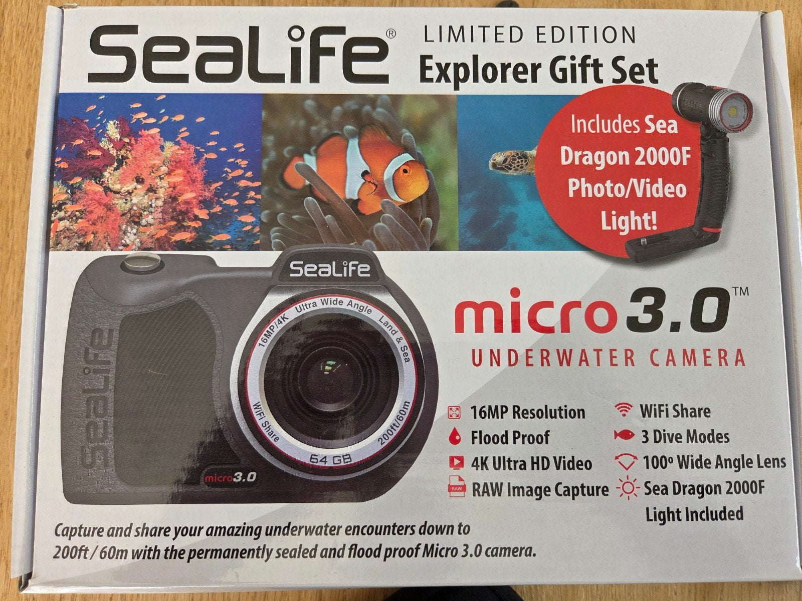 Sealife Micro 3.0 - complete set met Sea Dragon 2000F lamp, Watersport en Boten, Duiken, Ophalen, Zo goed als nieuw, Onderwaterhuis of Camera