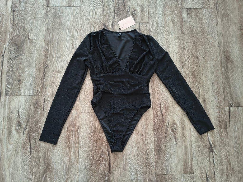 Prachtige nieuwe zwarte glitter body top lange mouwen, M., Kleding | Dames, Maat 38/40 (M), Nieuw, Ophalen of Verzenden, Onb