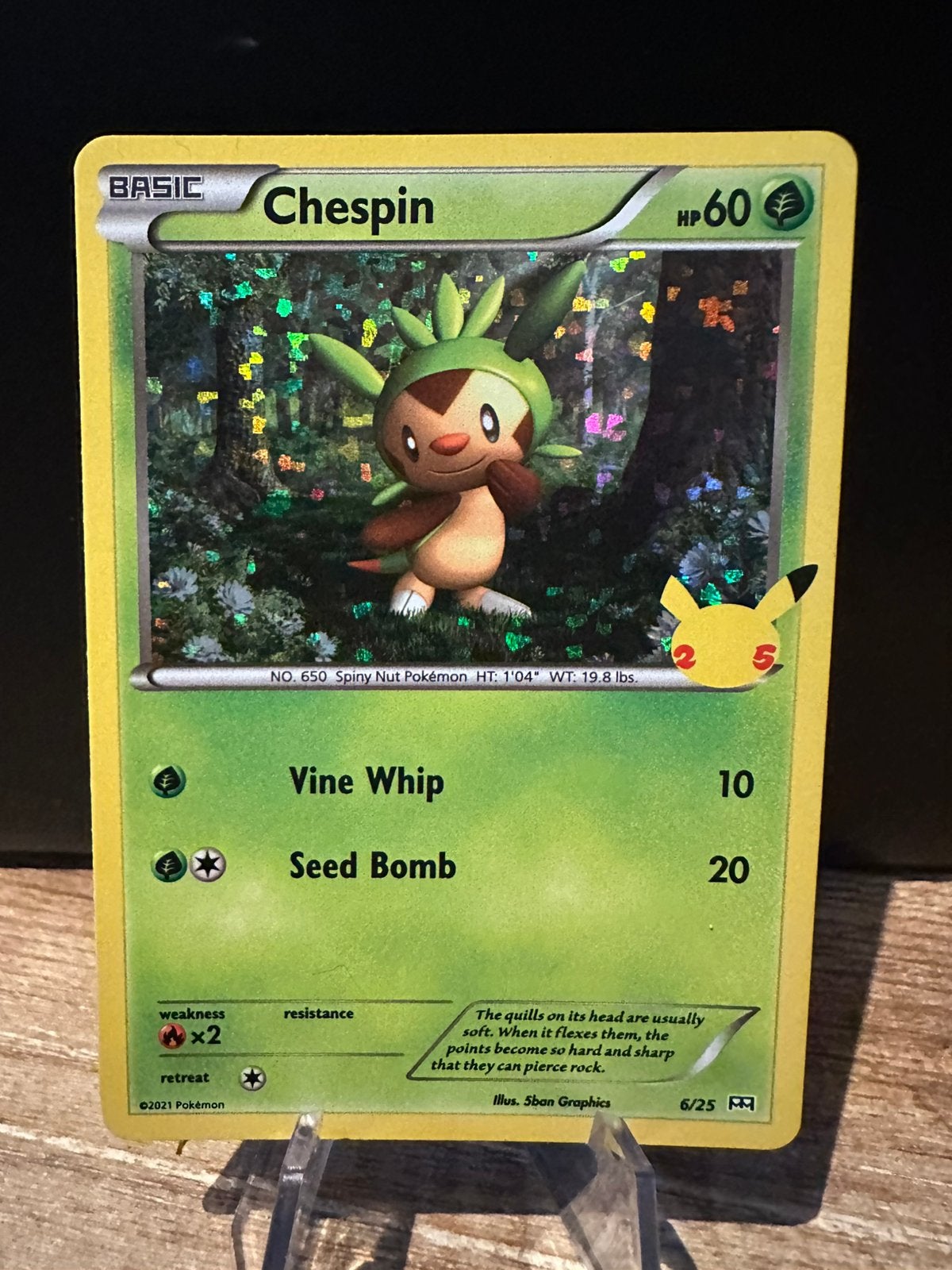 Pokemon mcdonalds chespin holo 6/25, Ophalen of Verzenden, Zo goed als nieuw