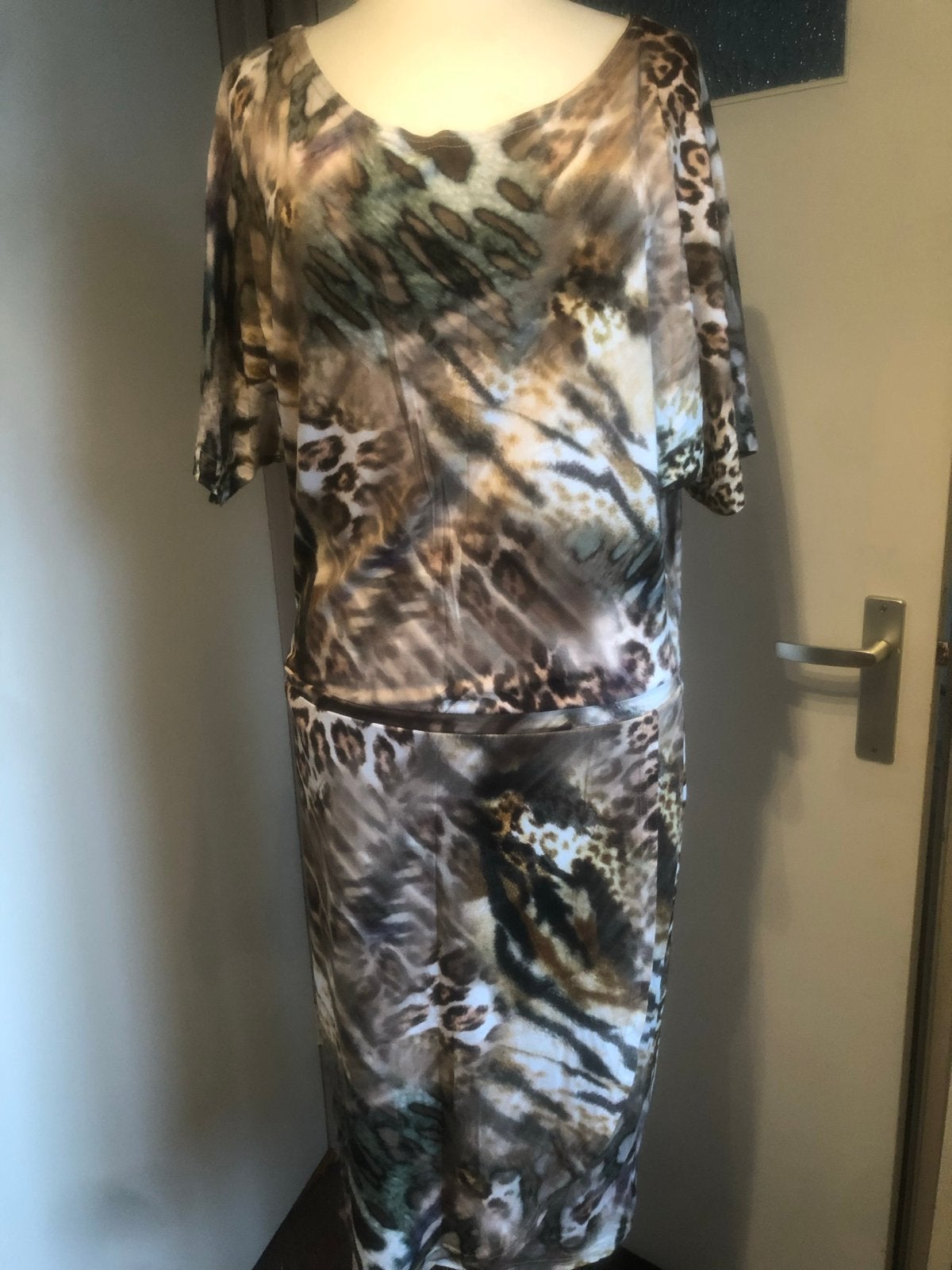 CREME DE LA CREME Jurk met Luipaardprint - Maat S, Kleding | Dames, Jurken, Meerkleurig, Ophalen of Verzenden, Zo goed als nieuw