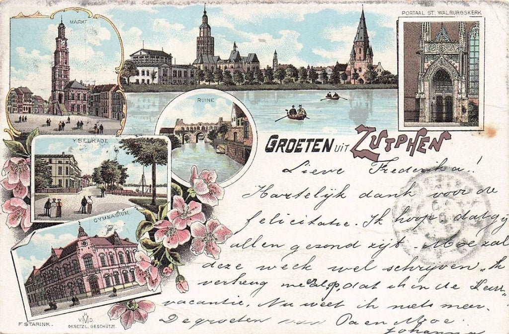 703-438-043 Groeten uit Zutphen, Verzamelen, Ophalen of Verzenden, Voor 1920, Gelderland