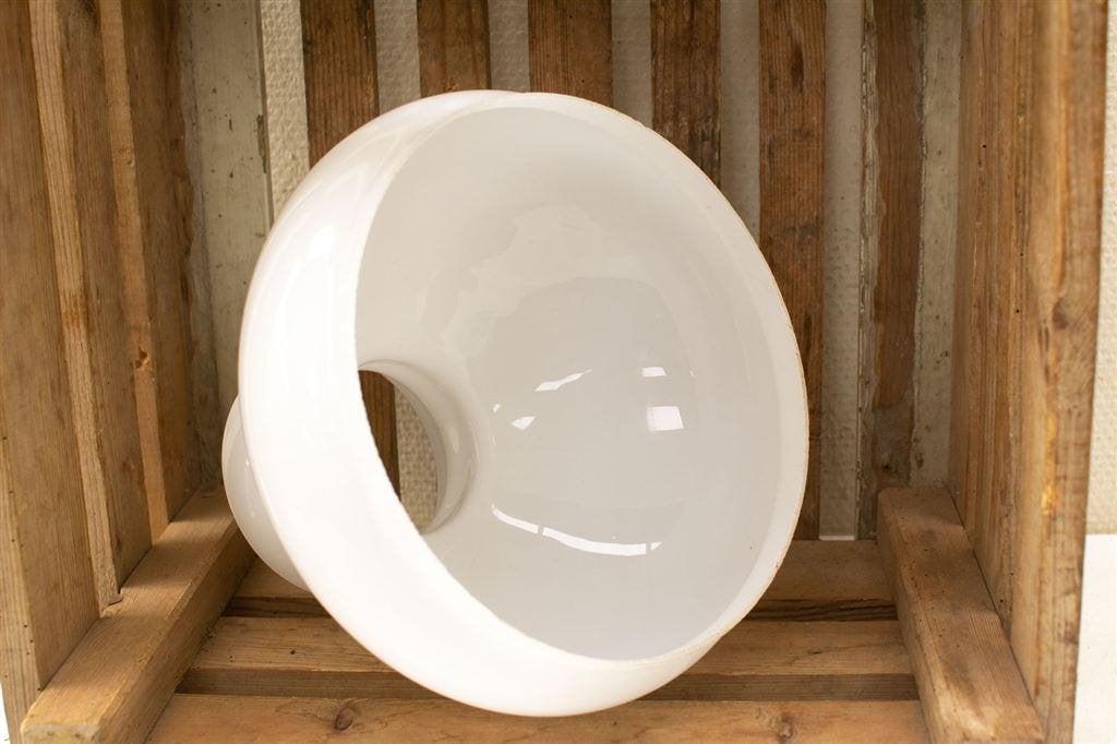 Opaline lampenkap 39330, Gebruikt, Wit, Rond, Ophalen of Verzenden