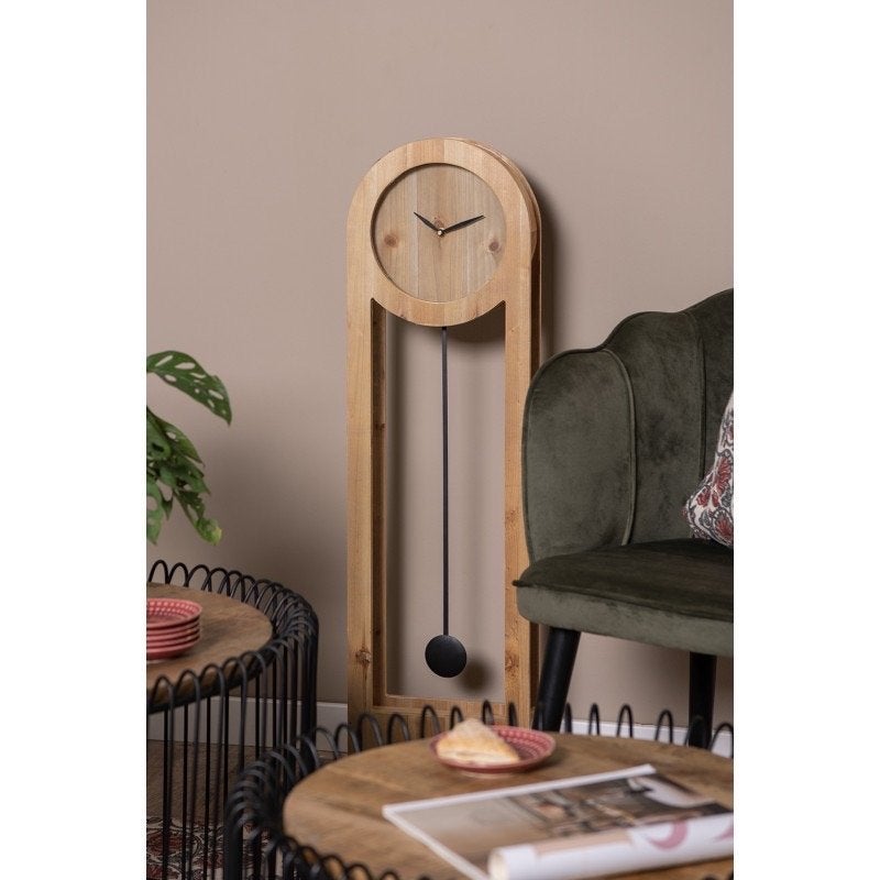 Staande Klok 28x100 cm Bruin Zwart Hout Klok op Voet, Huis en Inrichting, Woonaccessoires | Klokken, Ophalen of Verzenden, Nieuw