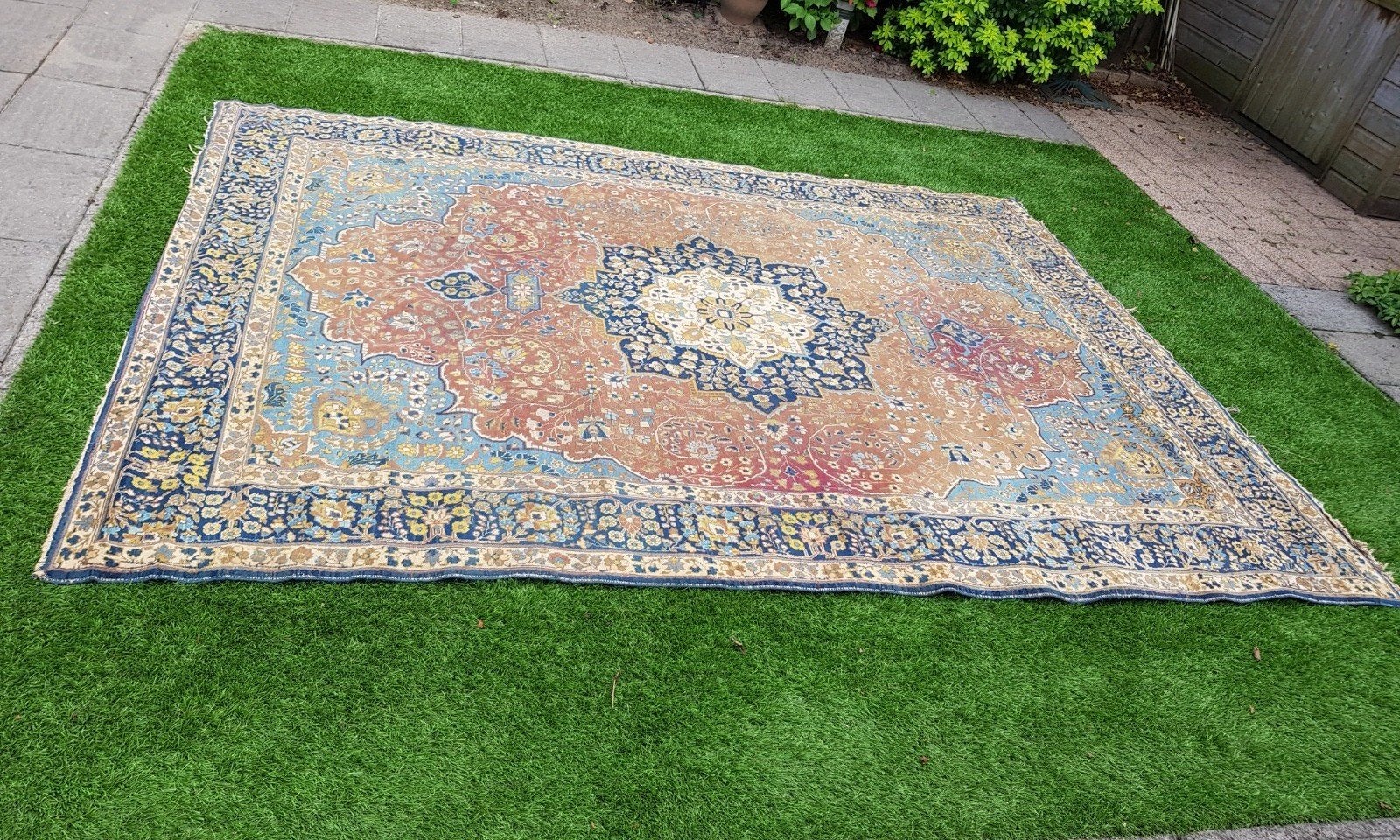 Perzisch Tabriz tapijt 250  350 cm, 1e helft 20e eeuw, Gebruikt, 200 cm of meer, Ophalen of Verzenden, 200 cm of meer