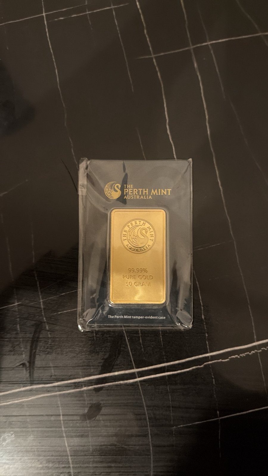 50 Gram Goudbaar Perth Mint 99.99% Puur Goud, Ophalen of Verzenden, Zilver