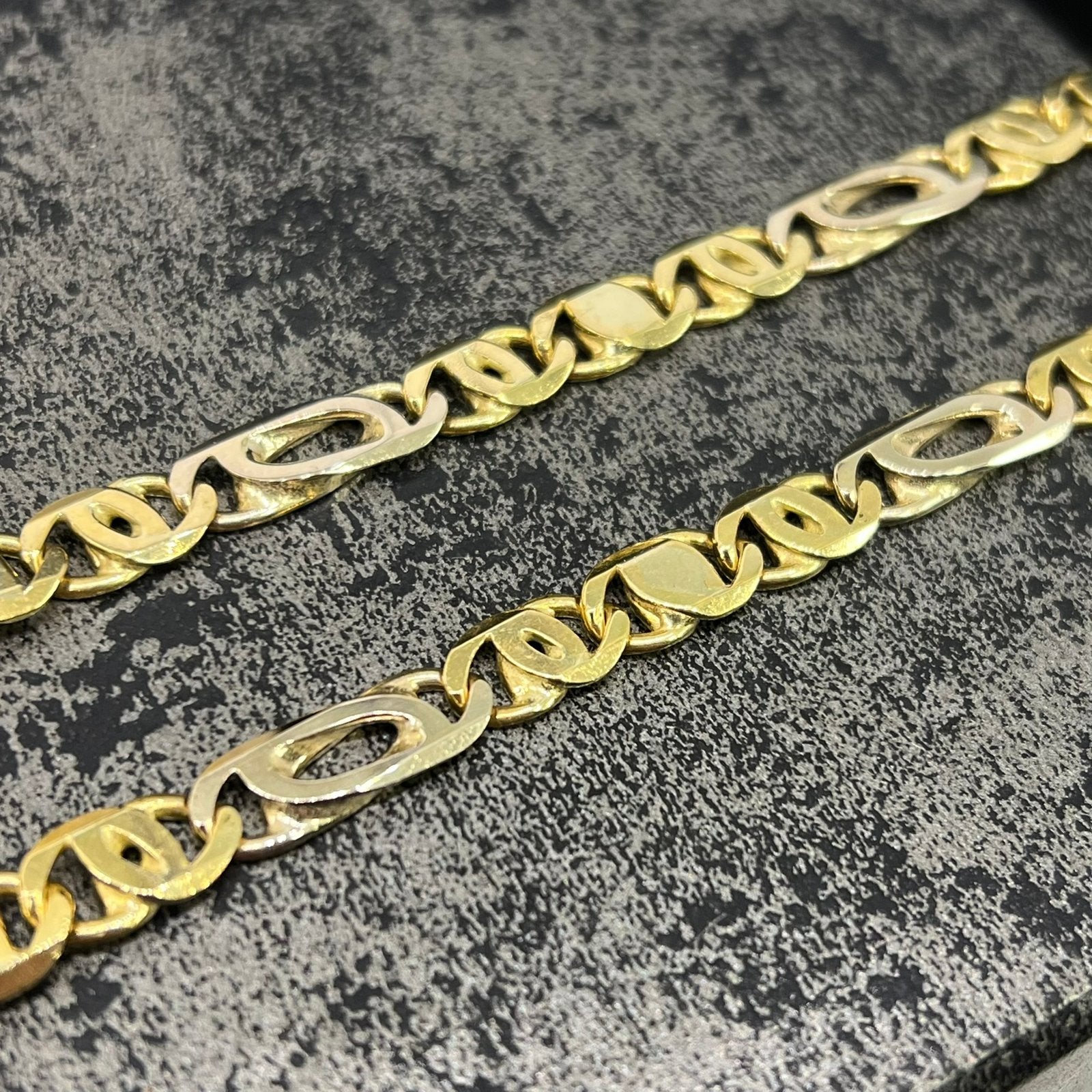 18k gouden ketting massief valkenoog schakel, Ophalen of Verzenden, Goud