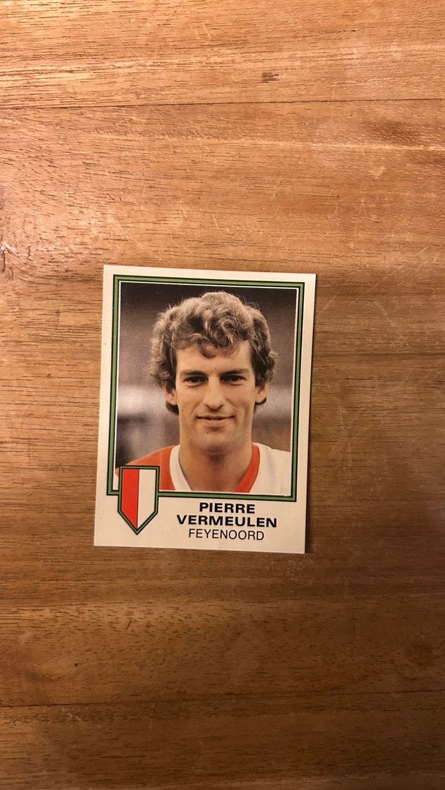 Panini Voetbal 81 plaatje Pierre Vermeulen Feyenoord, Verzenden, Zo goed als nieuw, Sticker