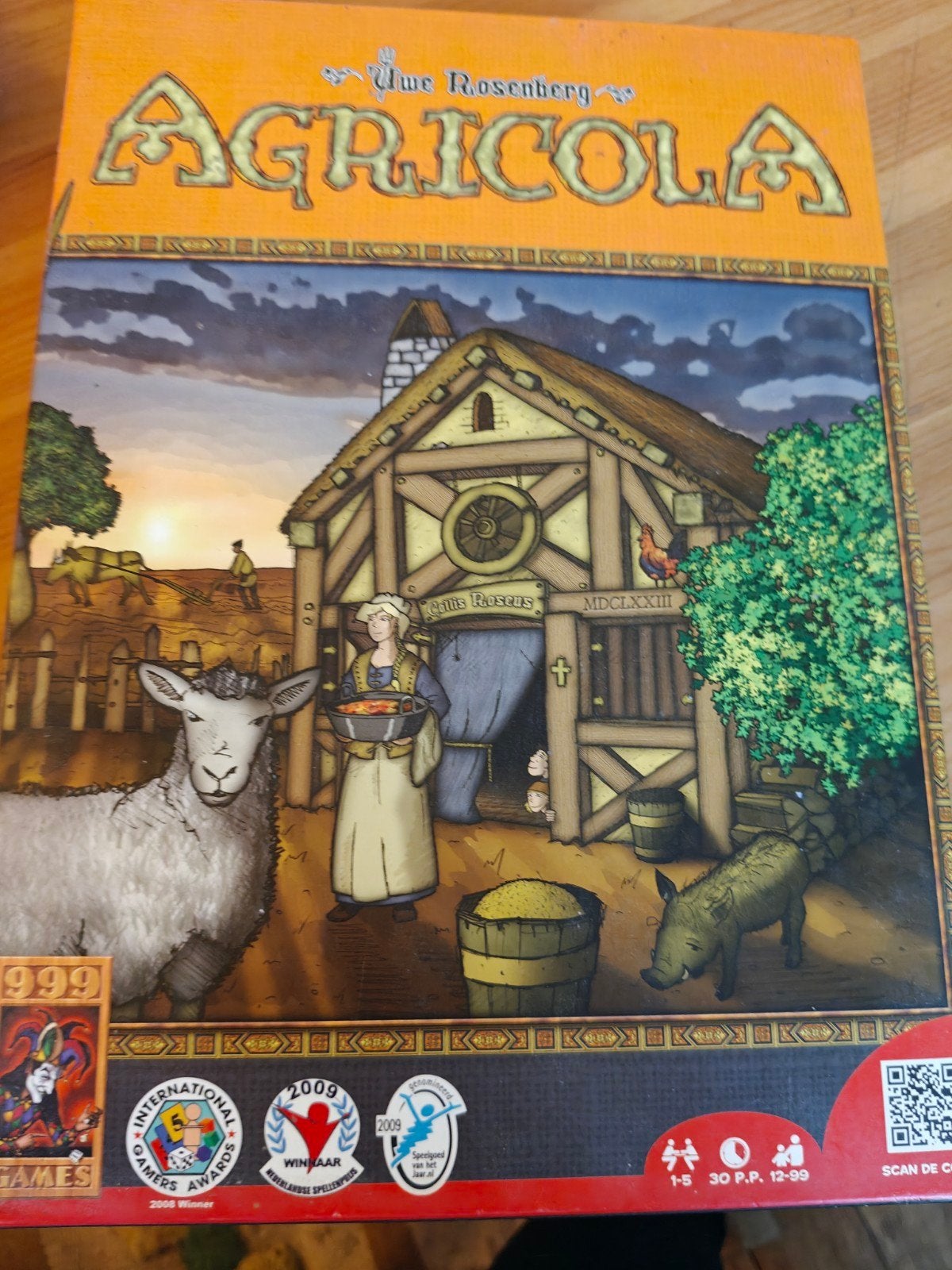 Agricola Bordspel - Strategisch Familiespel, Een of twee spelers, Ophalen of Verzenden, Gebruikt, 999 Games
