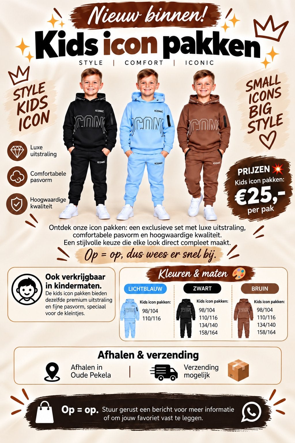 Icon kinderpakken diverse maten, Ophalen of Verzenden, Nieuw