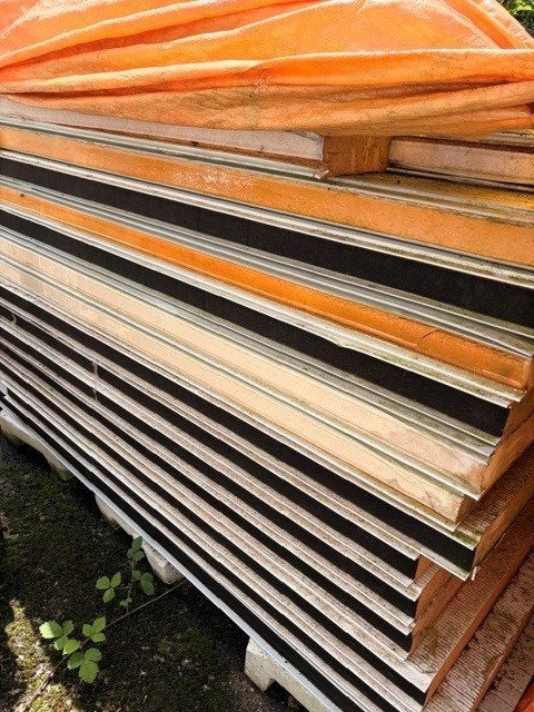 Partij Sandwichpanelen Dak/Wand B-keus – Totaal 15 Stuks, Ophalen of Verzenden, Gebruikt, 50 tot 100 mm