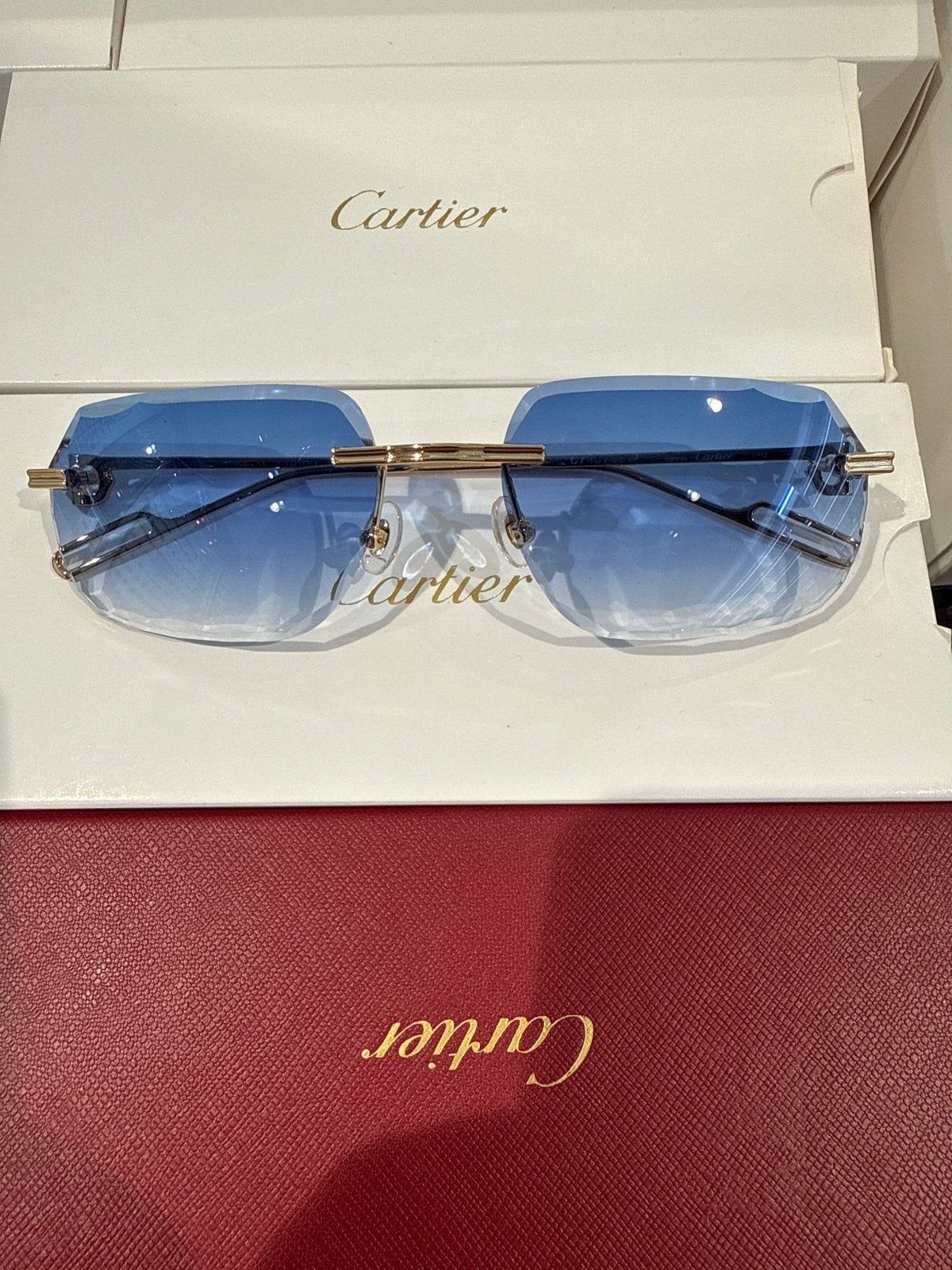Cartier Zonnebril - Blauw - Af te halen in Rotterdam-Noord, Overige merken, Gebruikt, Zonnebril, Blauw