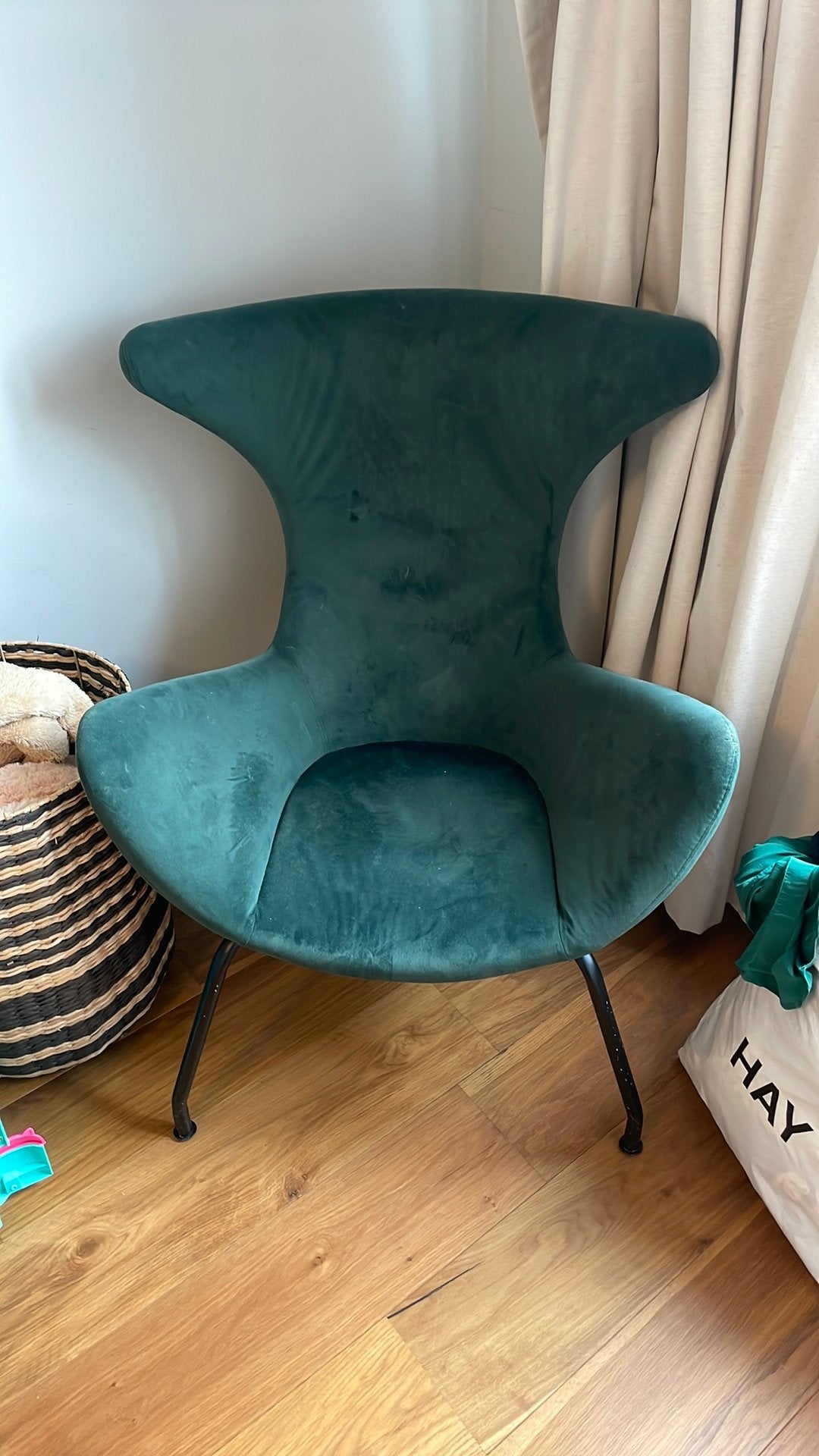 Groene fauteuil, Huis en Inrichting, Fauteuils, Ophalen, Zo goed als nieuw, 75 tot 100 cm, 50 tot 75 cm