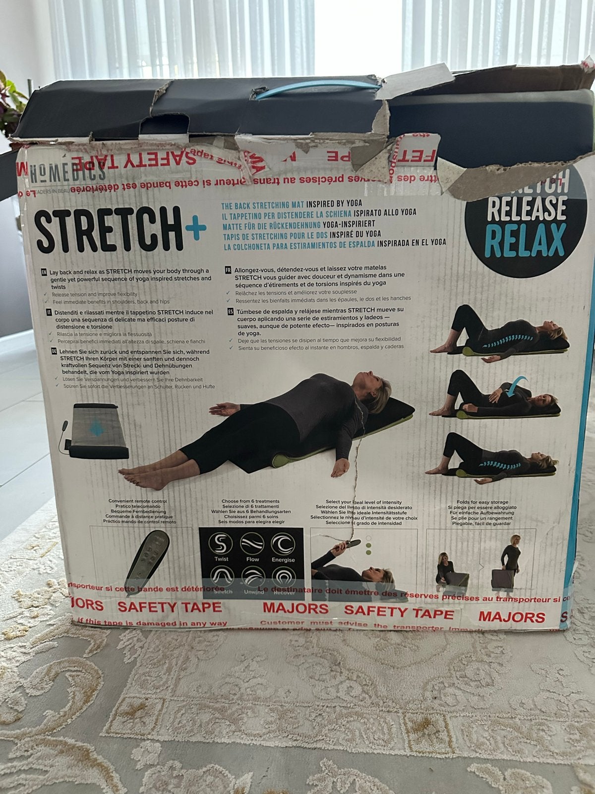 Homedics Yoga Stretch Mat - Rugstrekmat met programma's, Ophalen, Zo goed als nieuw, Overige typen