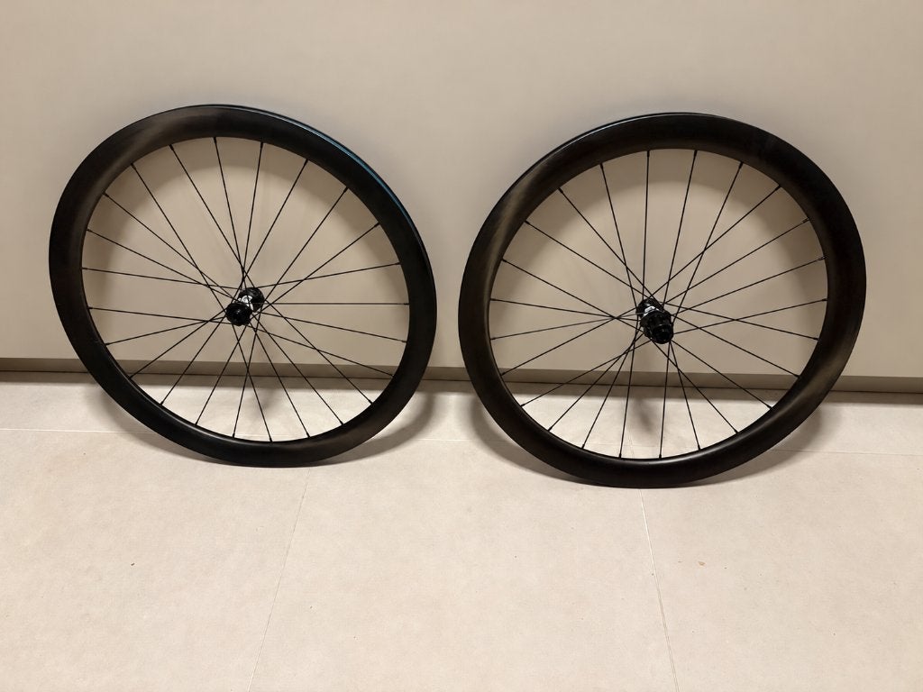 Handgespaakt 50/45/35 mm carbon disc wielsets (DT SWISS 350), Wiel, DT Swiss, Ophalen of Verzenden, Zo goed als nieuw
