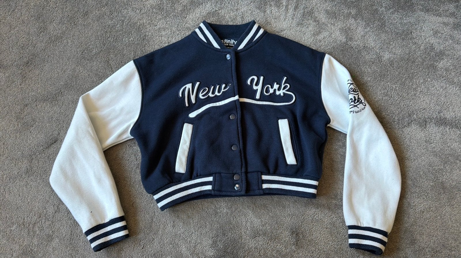 Baseball vest donkerblauw met wit mt 152/158, Ophalen of Verzenden, Zo goed als nieuw, Meisje, Trui of Vest