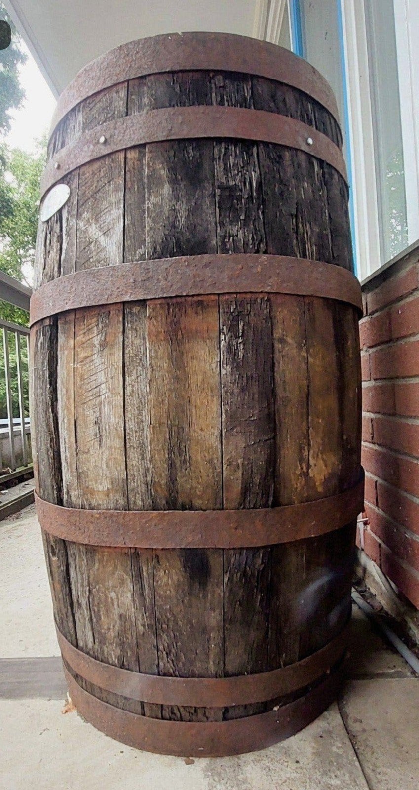 rustieke decoratieve houten regenton / wijnvat, Tuin en Terras, 150 liter of meer, Ophalen, Gebruikt, Hout