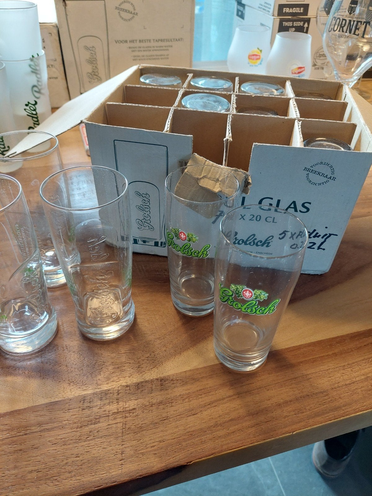 Grolsch Bierglazen - Set van 12 - 20cl., Ophalen, Zo goed als nieuw, Overige merken, Glas