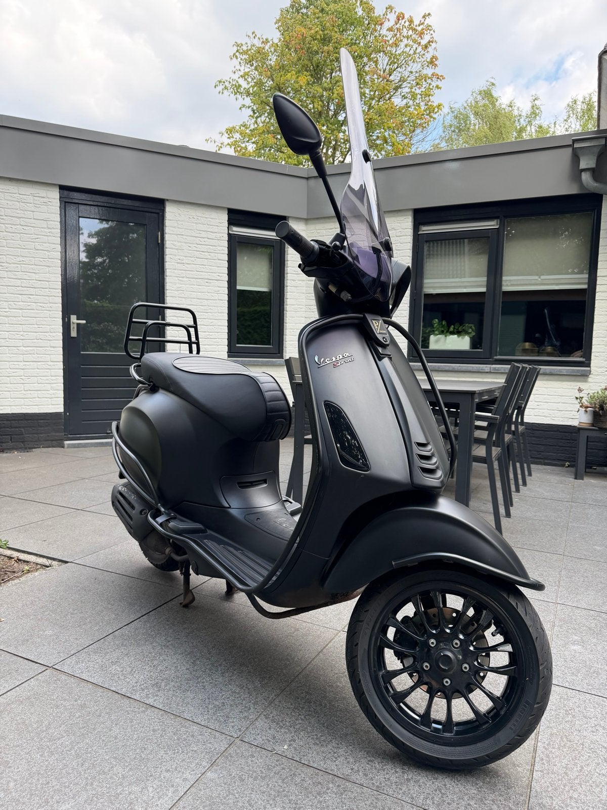 Vespa Sprint 4T mat zwart ***full options***, Ophalen, Gebruikt, Overige modellen, Maximaal 45 km/u