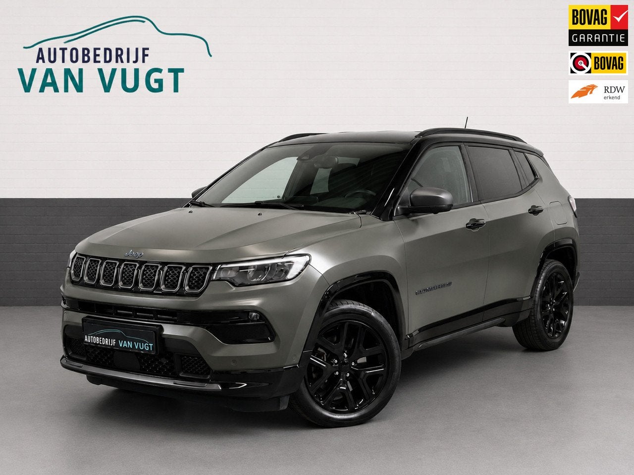 Jeep Compass 4xe 190 Plug-in Hybrid 80th Anniversary Edition, Auto's, Jeep, Automaat, Zwart, Leder en Stof, Bedrijf