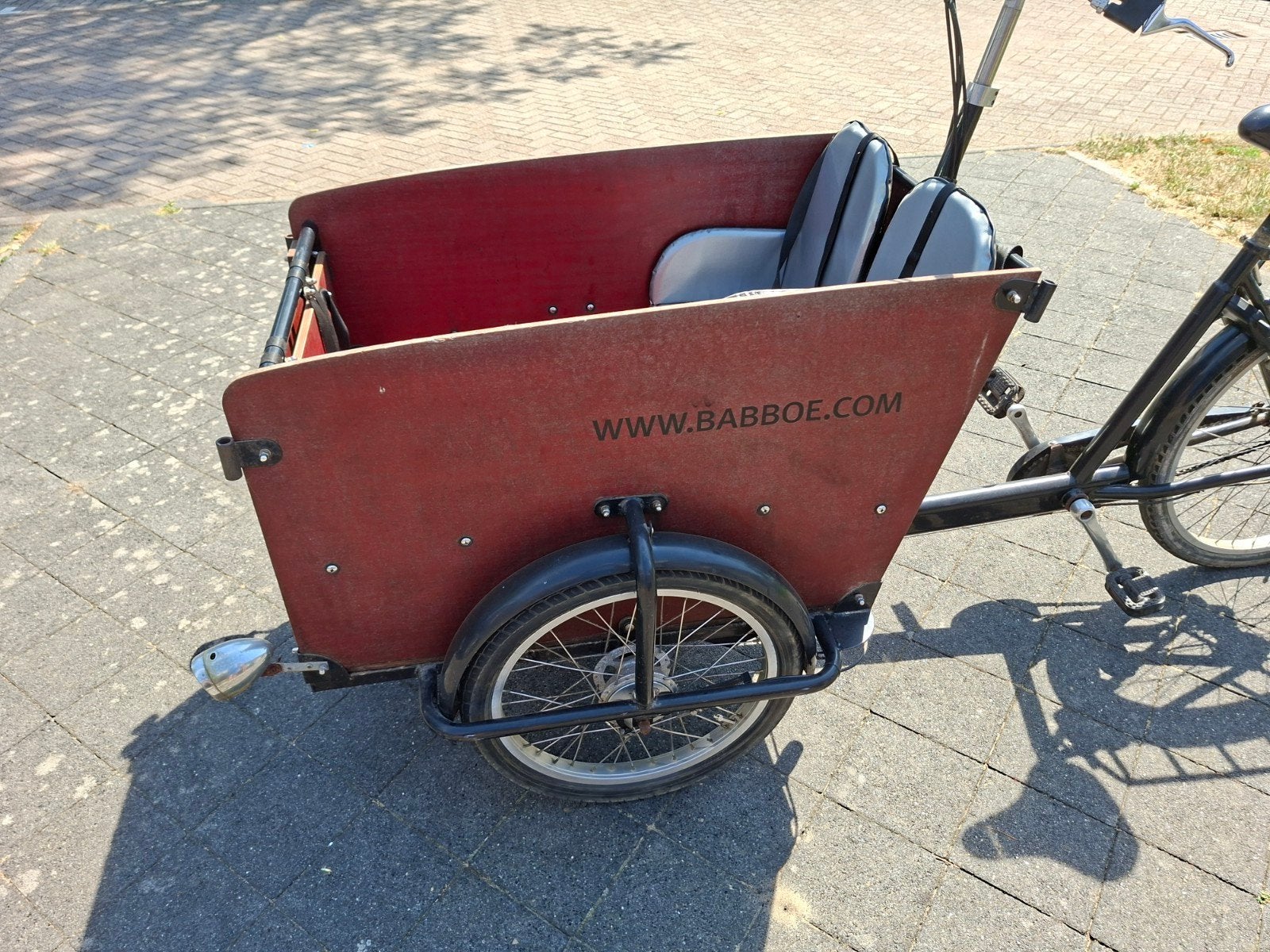 bakfiets babboe niet elektrisch prijs 250,-, 4 kinderen of meer, Gebruikt, Elektrisch, Trommelrem