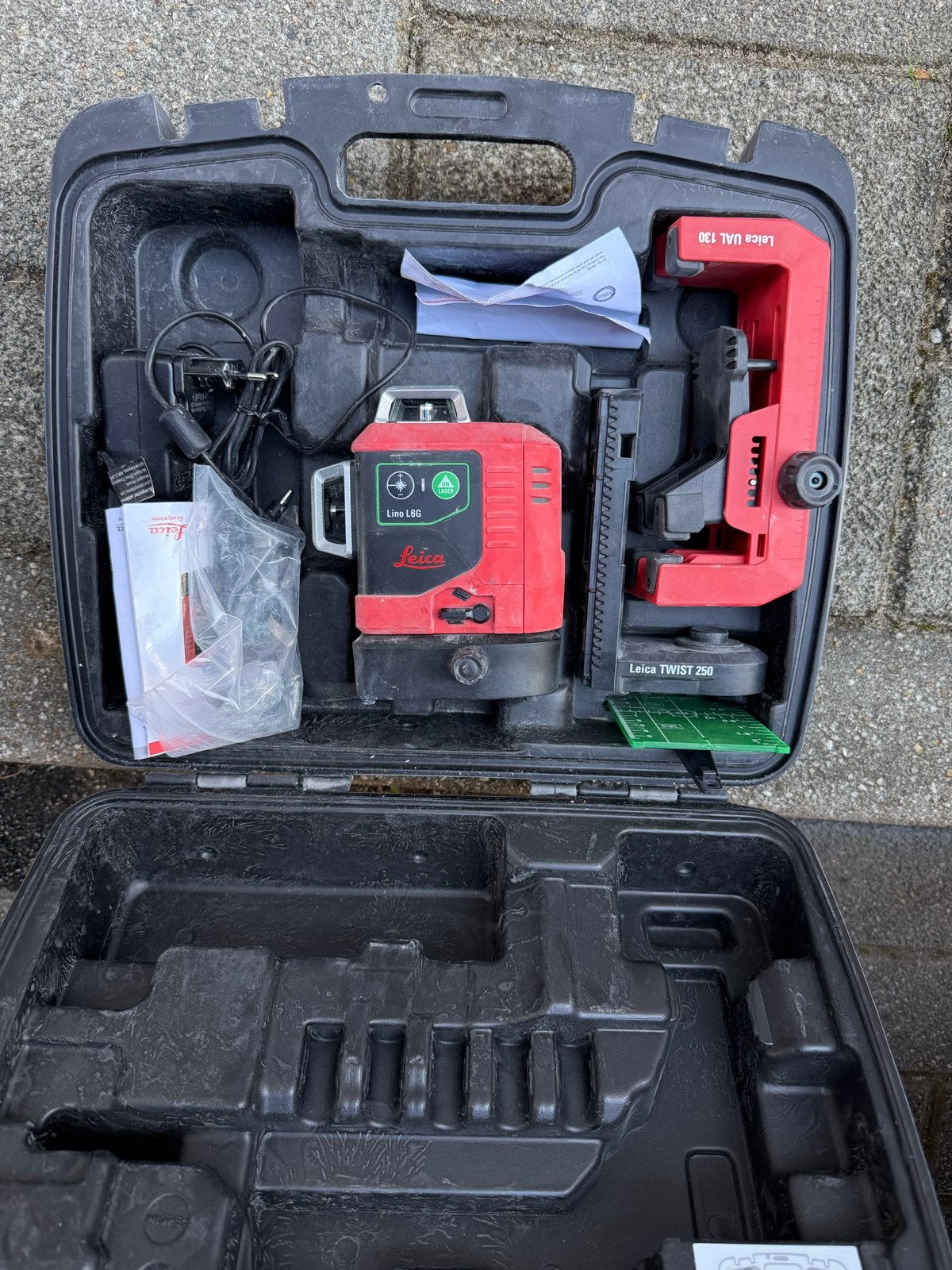 Leica Lino L6G 3x360* Kruislijnlaser met accessoires, Ophalen of Verzenden, Gebruikt, Overige meters