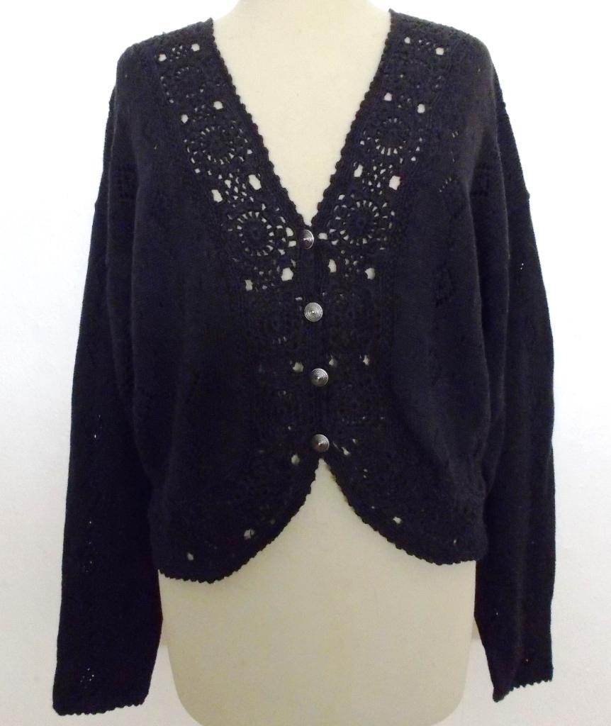 Trachten/folklore kant look zwart katoenen vestje! XL, Kleding | Dames, Verzenden, Zo goed als nieuw, Maat 46/48 (XL) of groter