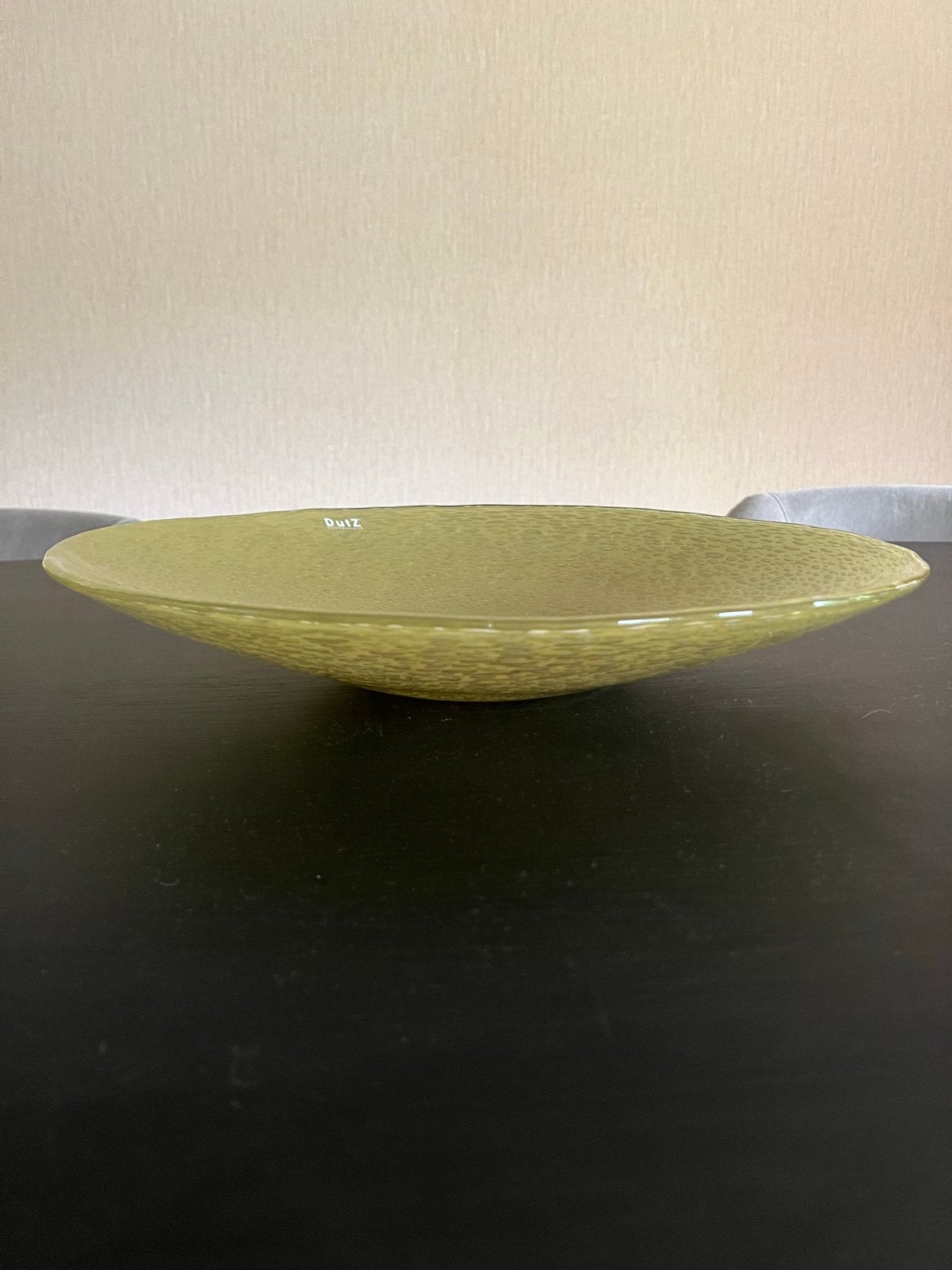 Dutz fruitschaal/decoratieschaal van geel glas, 43 cm, Schaal, Rond, Nieuw, Ophalen of Verzenden