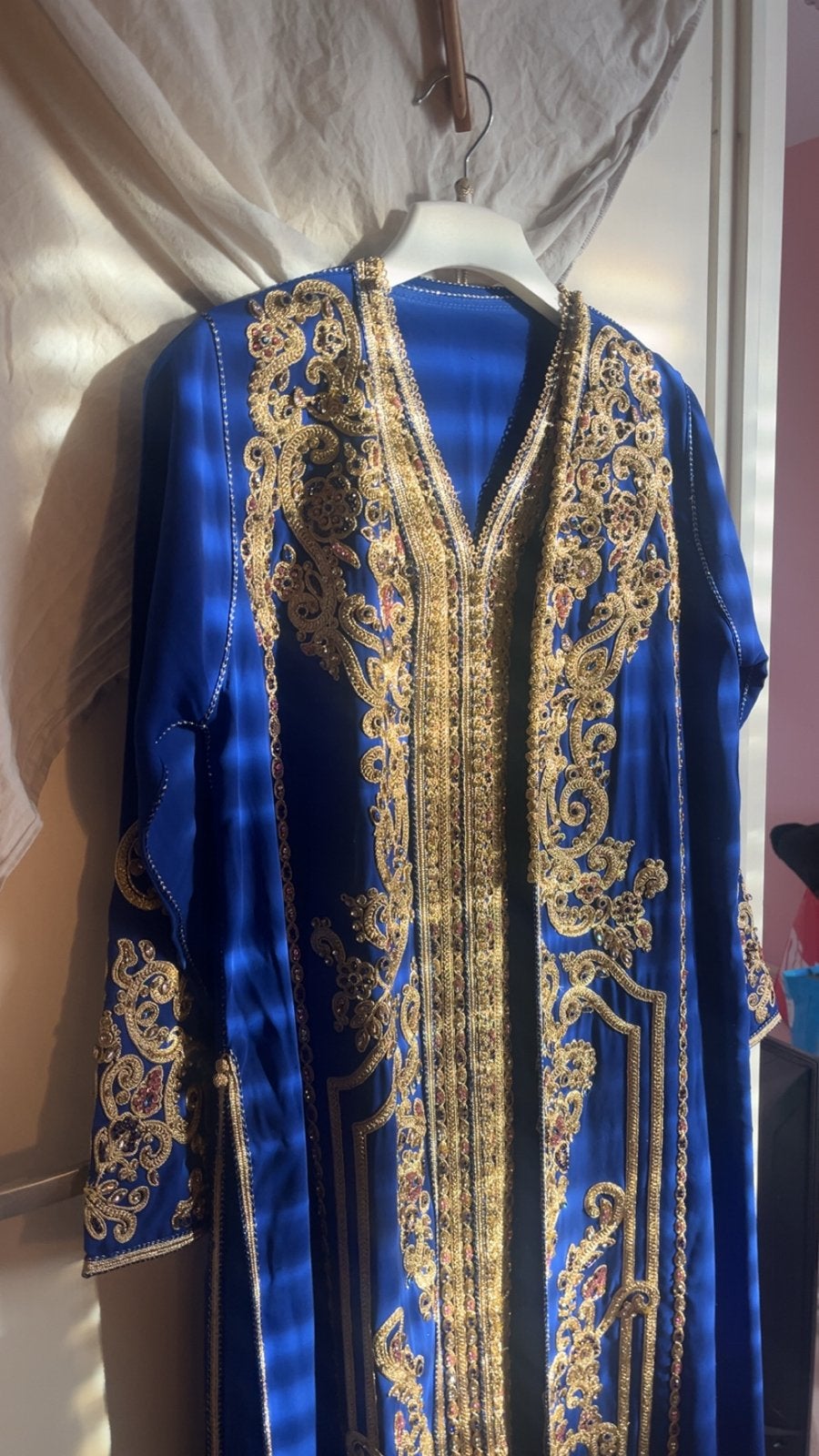 Prachtige koningsblauwe Marokkaanse takshita, Kleding | Dames, Ophalen of Verzenden, Zo goed als nieuw, Blauw, Overige typen