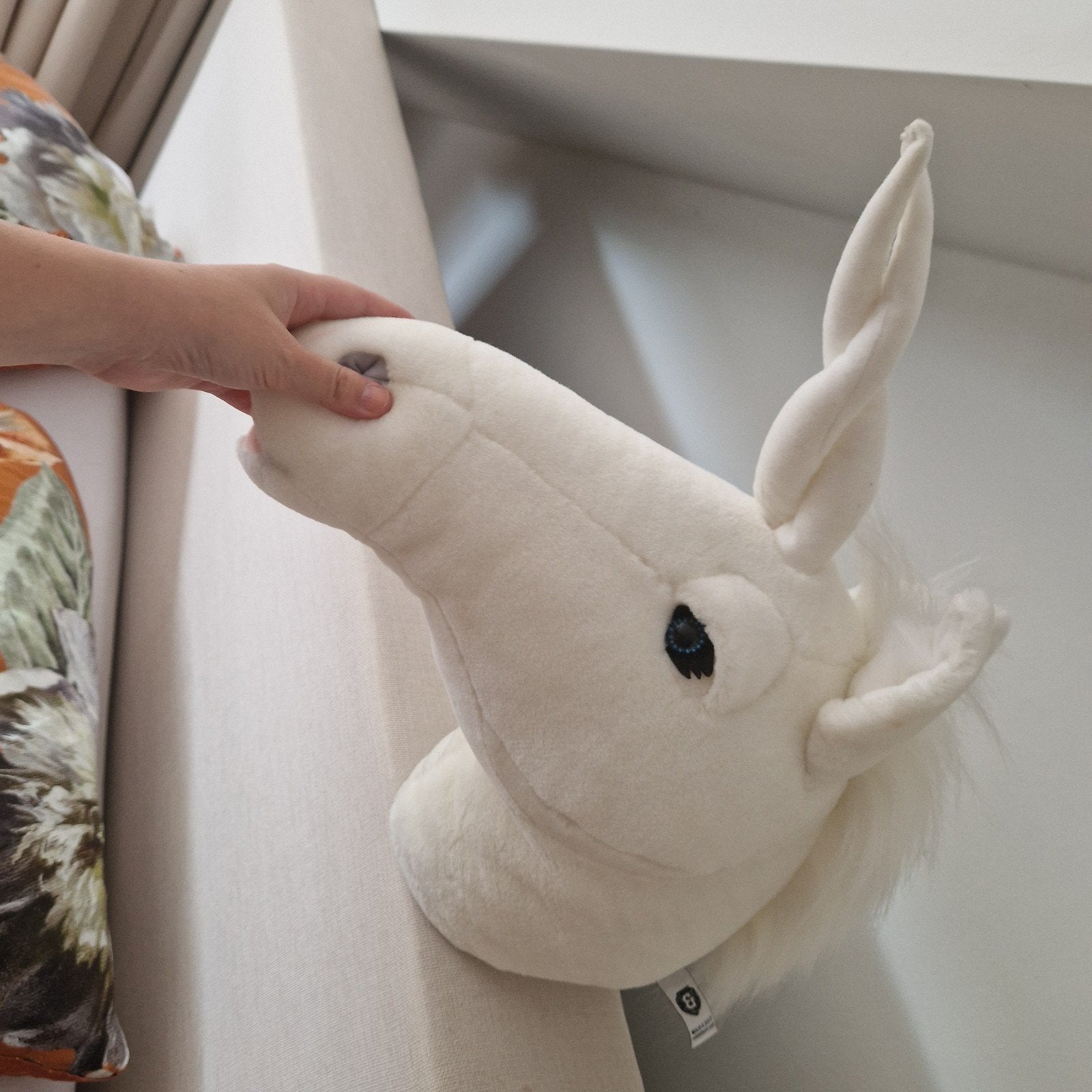 Witte Eenhoorn Knuffel Wanddecoratie, Kinderen en Baby's, Speelgoed | Knuffels en Pluche, Overige karakters, Ophalen of Verzenden