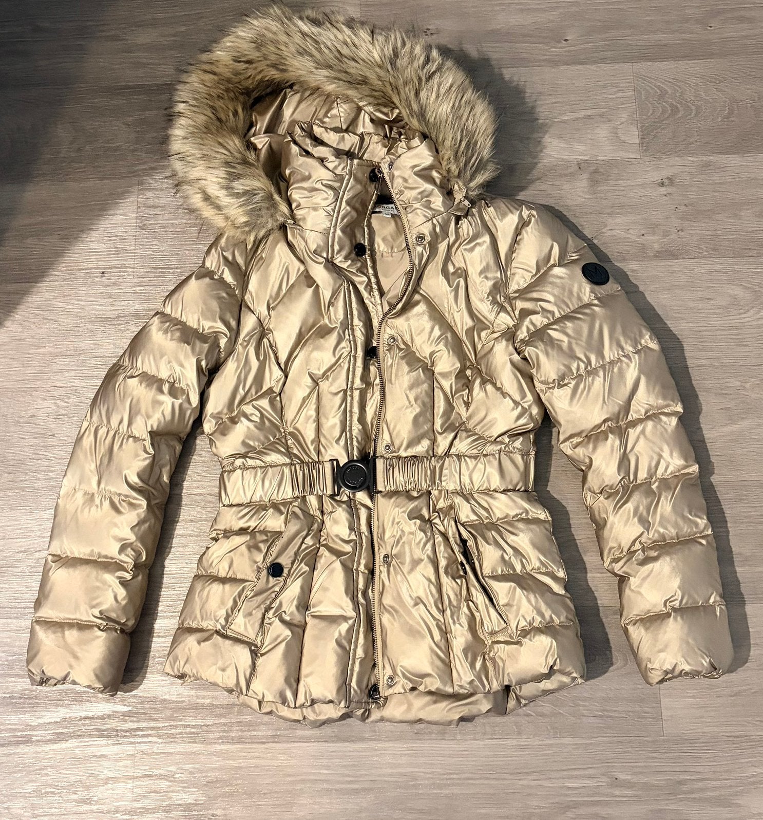 Champagne Winterjas Morgan, Ophalen of Verzenden, Zo goed als nieuw, Maat 38/40 (M), Beige