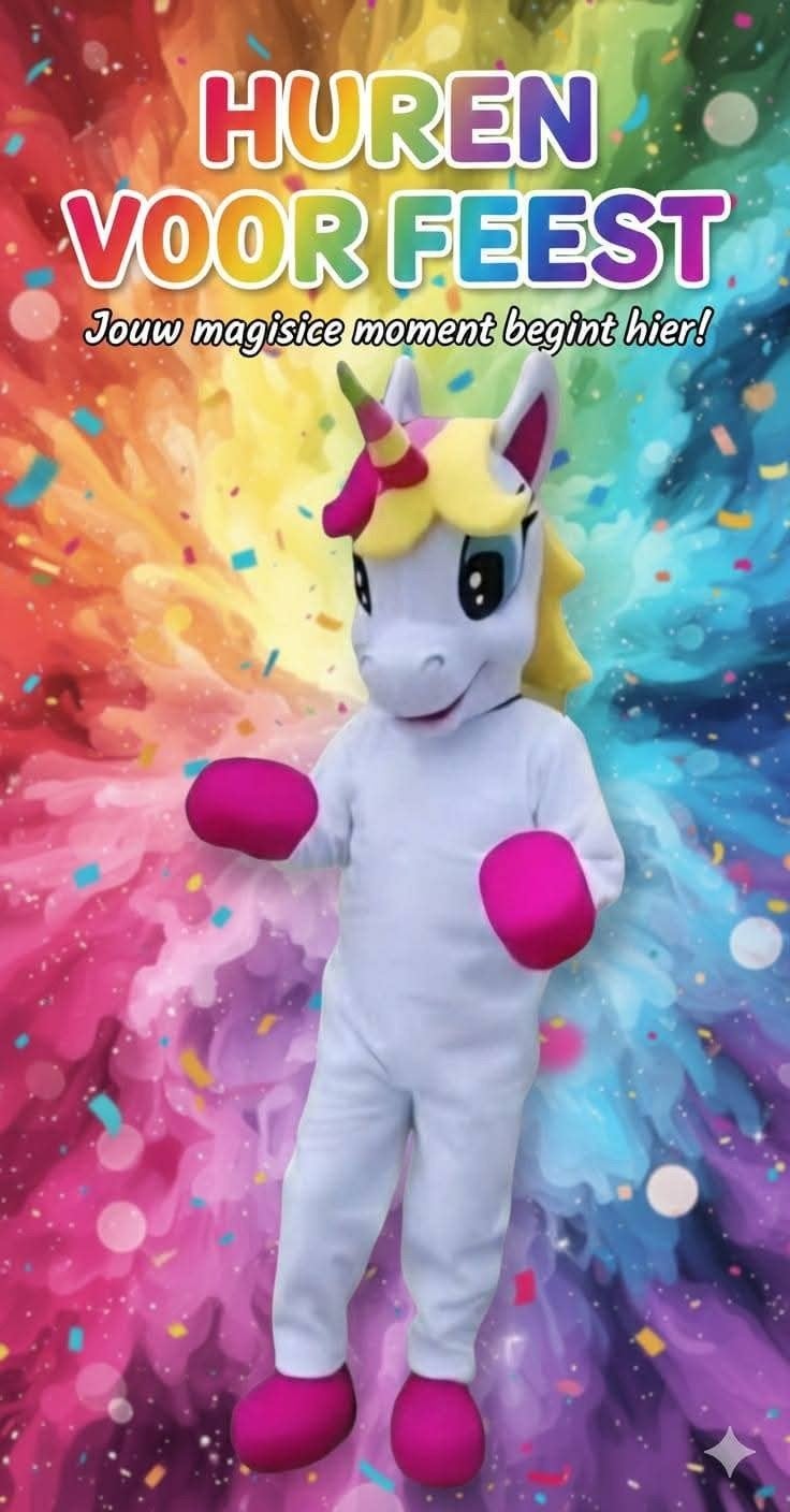 Unicorn Mascotte Te Huur, Alle leeftijden, Ophalen, Zo goed als nieuw