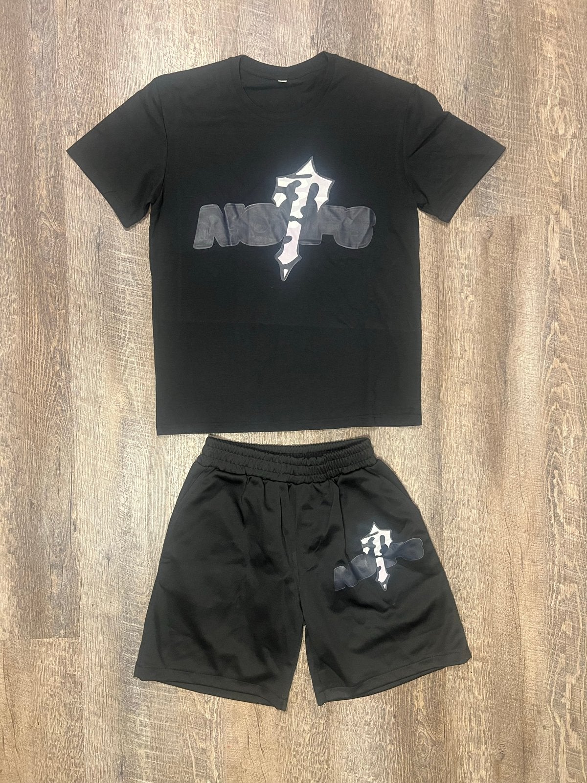 Trapstar T-shirt en korte broek set - Zwart - Maat XL, Ophalen of Verzenden, Nieuw, Maat 56/58 (XL), Zwart