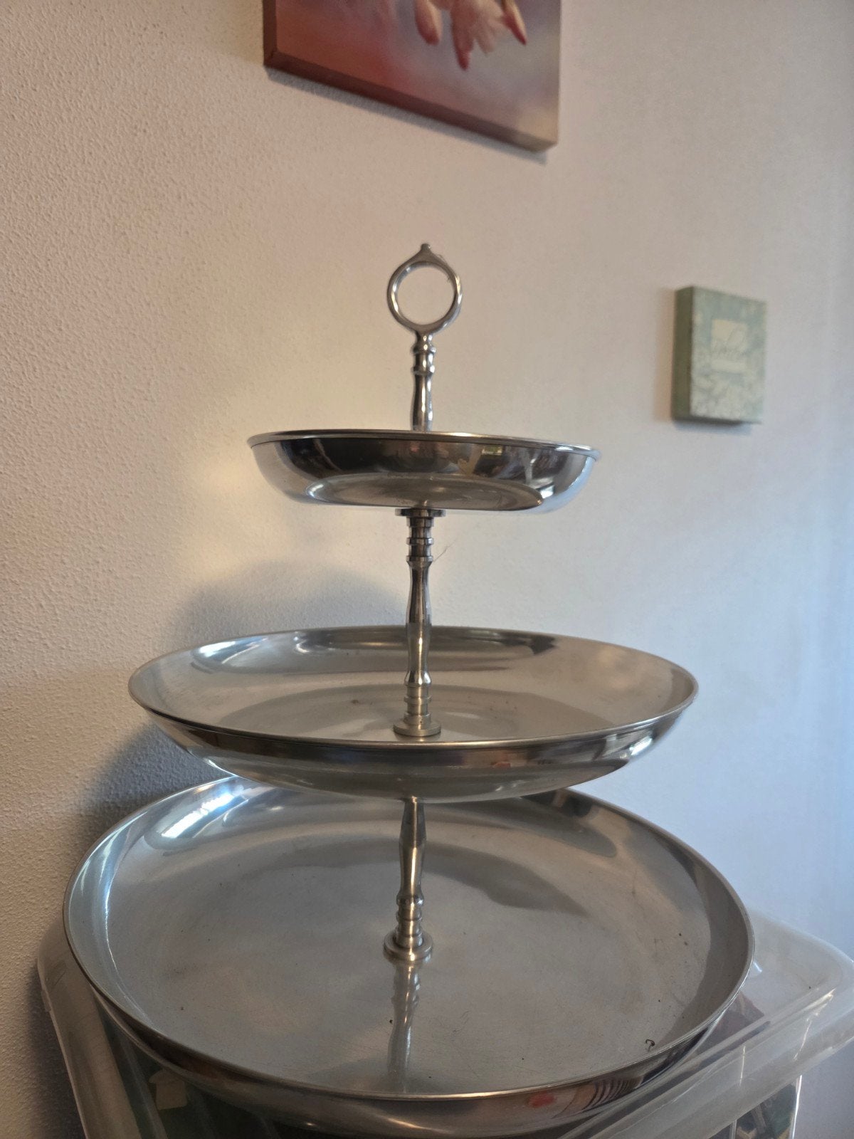 Metalen etagere met 3 lagen, Riverdale, Ophalen, Schaal, Rond, Metaal