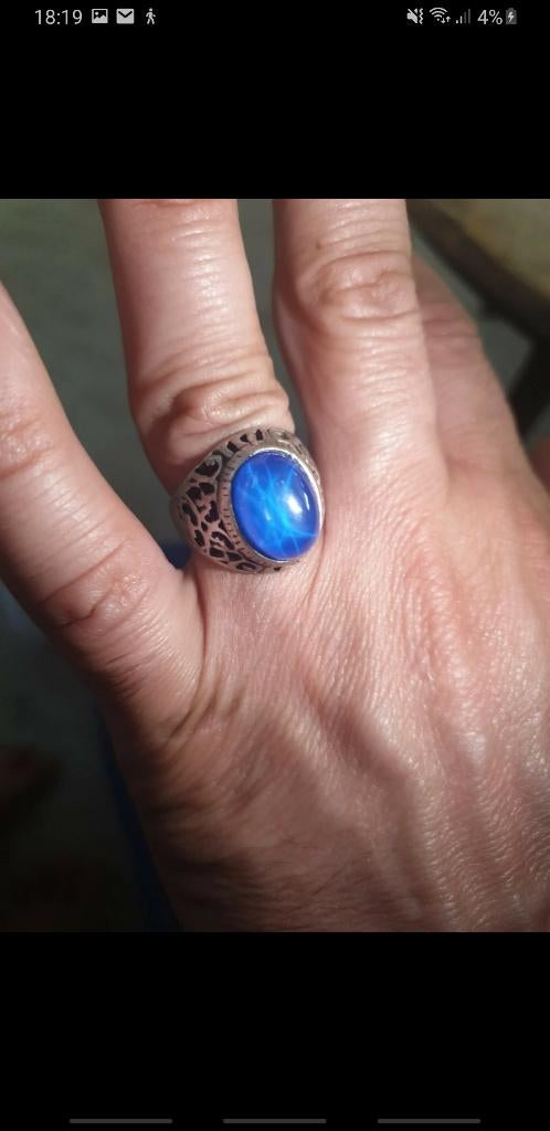 Handgemaakte 925 heren sterlingzilveren ring, 18 tot 19, Heer, Nieuw, Ophalen of Verzenden