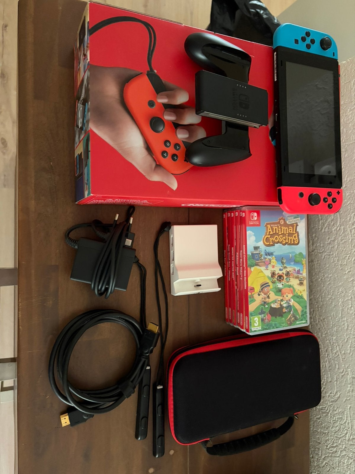 Nintendo Switch met spellen en accessoires, Spelcomputers en Games, Spelcomputers | Nintendo Switch, Zo goed als nieuw, Switch Original