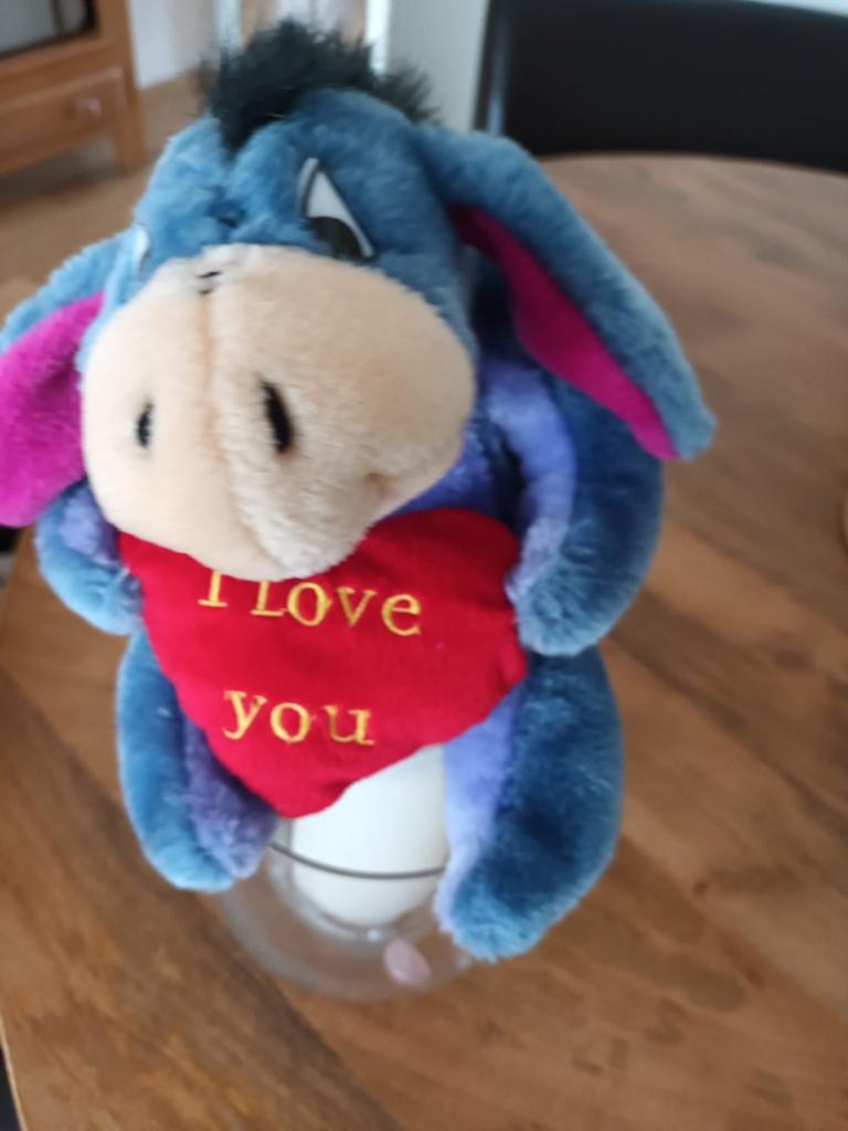 Igor knuffel met 'I Love You' hartje, Disney, Disney, Overige typen, Blauw