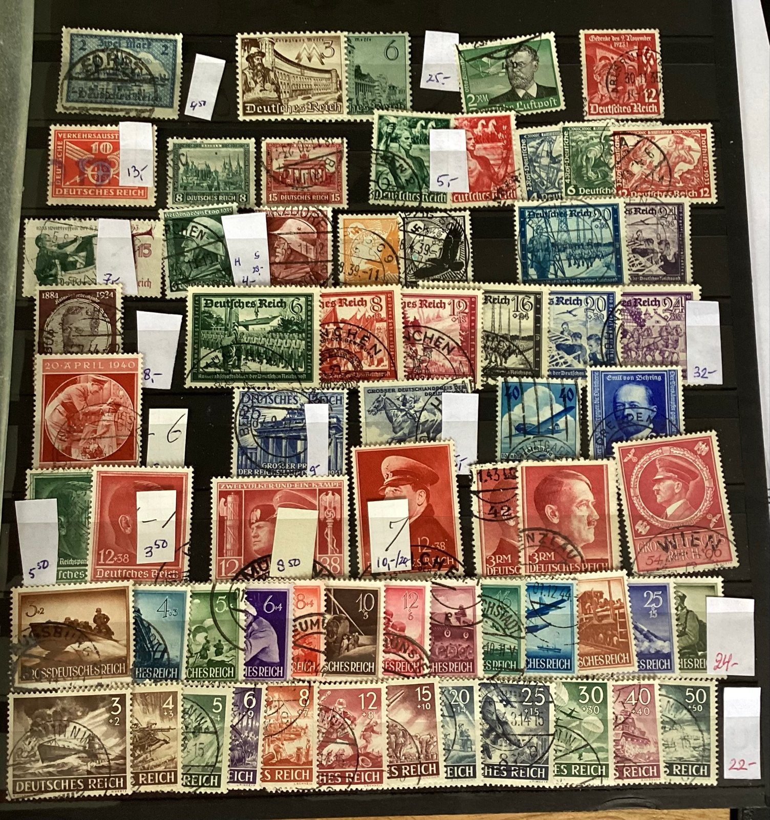 Interessant kavel gestempelde postzegels Deutsche Reich, Ophalen of Verzenden, Duitse Keizerrijk, Gestempeld