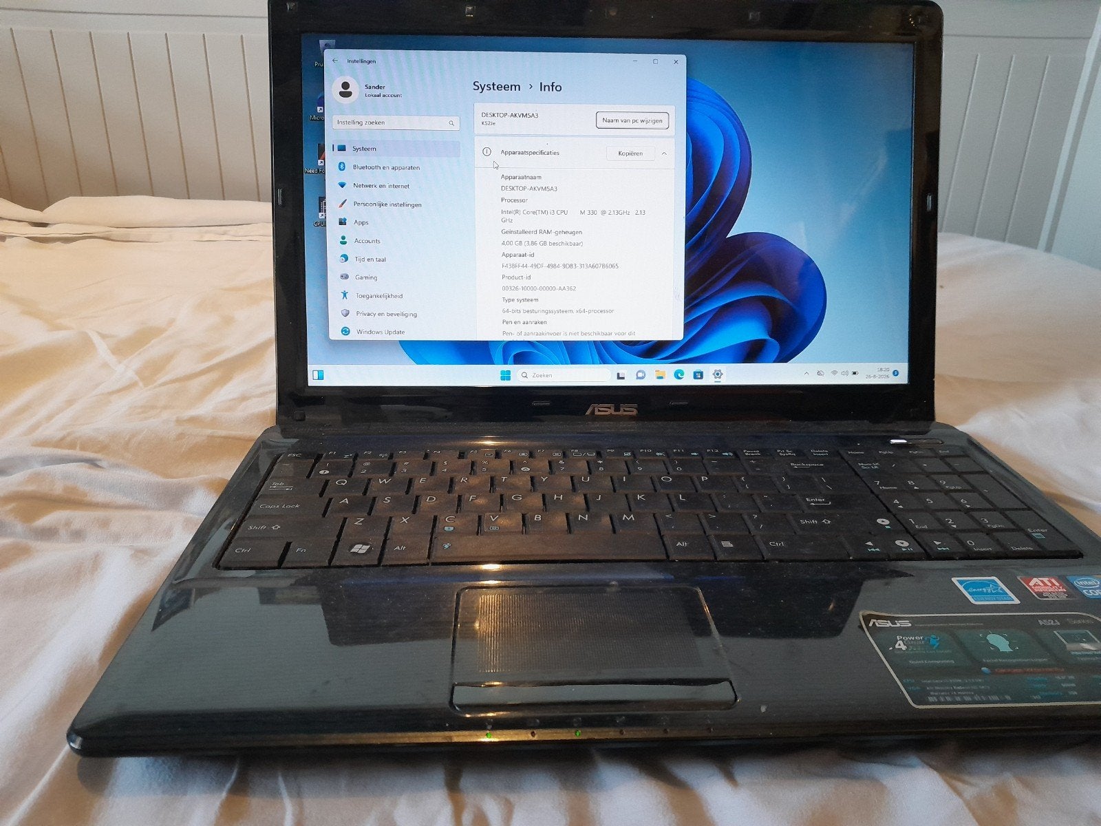 Asus A52J windows 11 home, Ophalen of Verzenden, 15 inch, 2 tot 3 Ghz, SSD