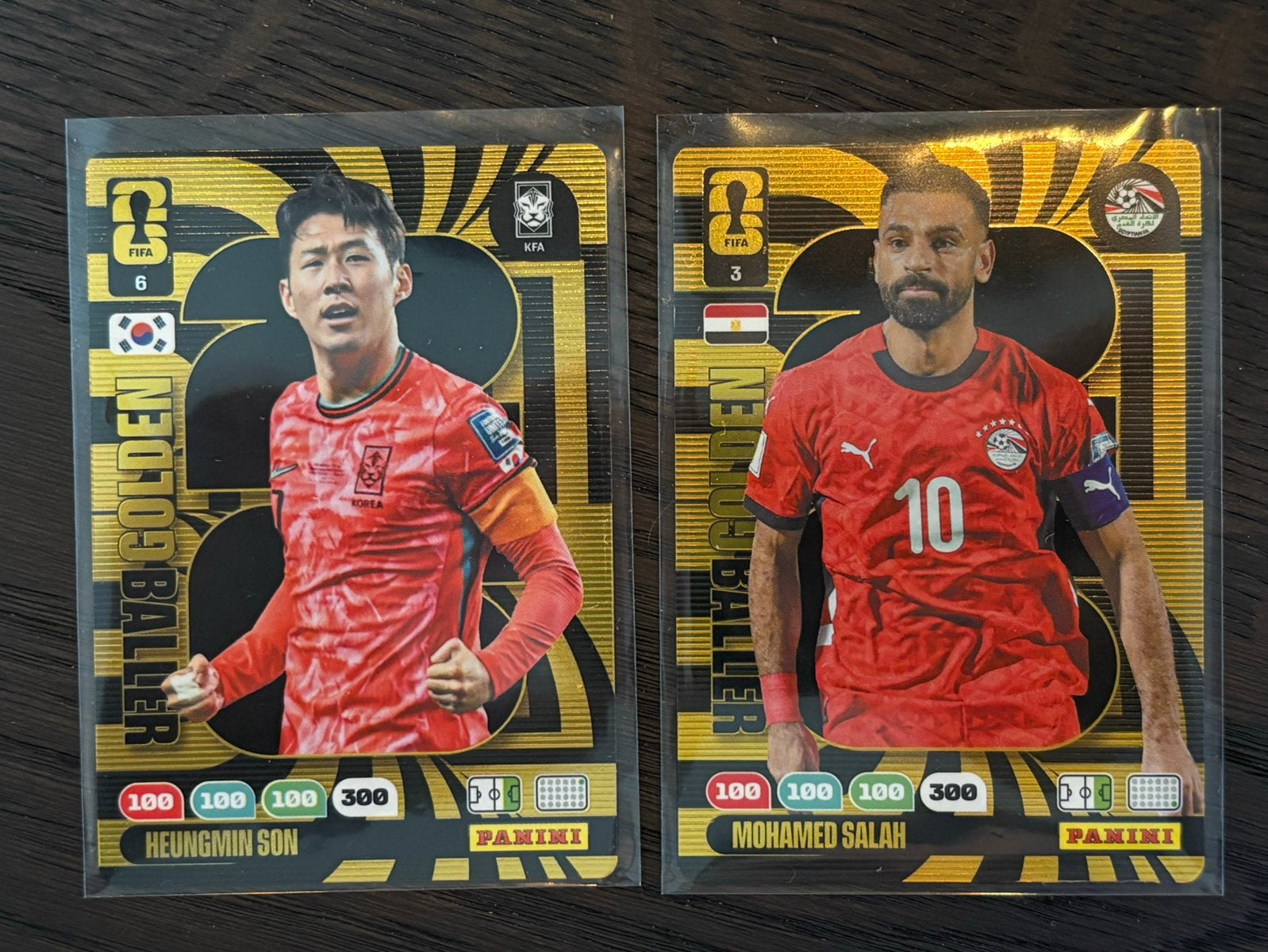 PANINI ADRENALYN WK 26 SON & SALAH GOLD, Hobby en Vrije tijd, Stickers en Plaatjes, Ophalen, Zo goed als nieuw, Plaatje